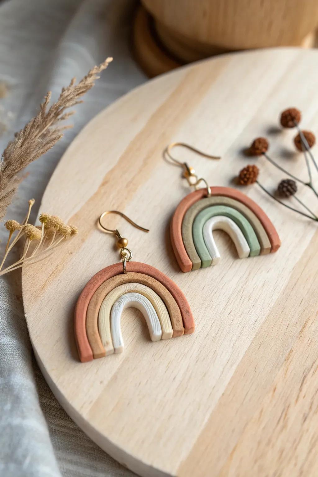 With these charming clay earrings, you may embrace the appeal of handcrafted bohemian spectrums.