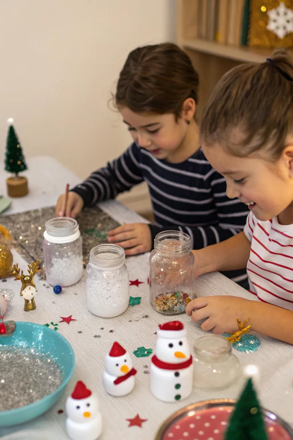 Children crafting their personal globes as a remarkable memento.