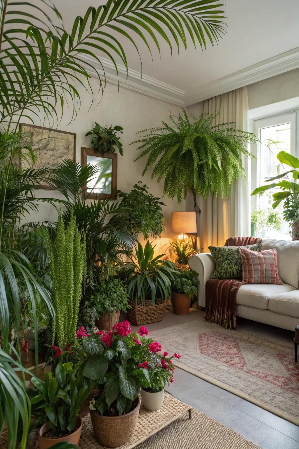 Interior foliage provides a natural flair indoors.