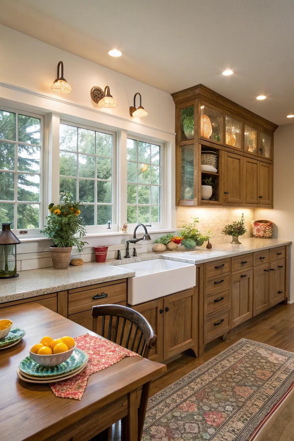 Under-cabinet windows that brighten workspaces, enriching functionality and mood.