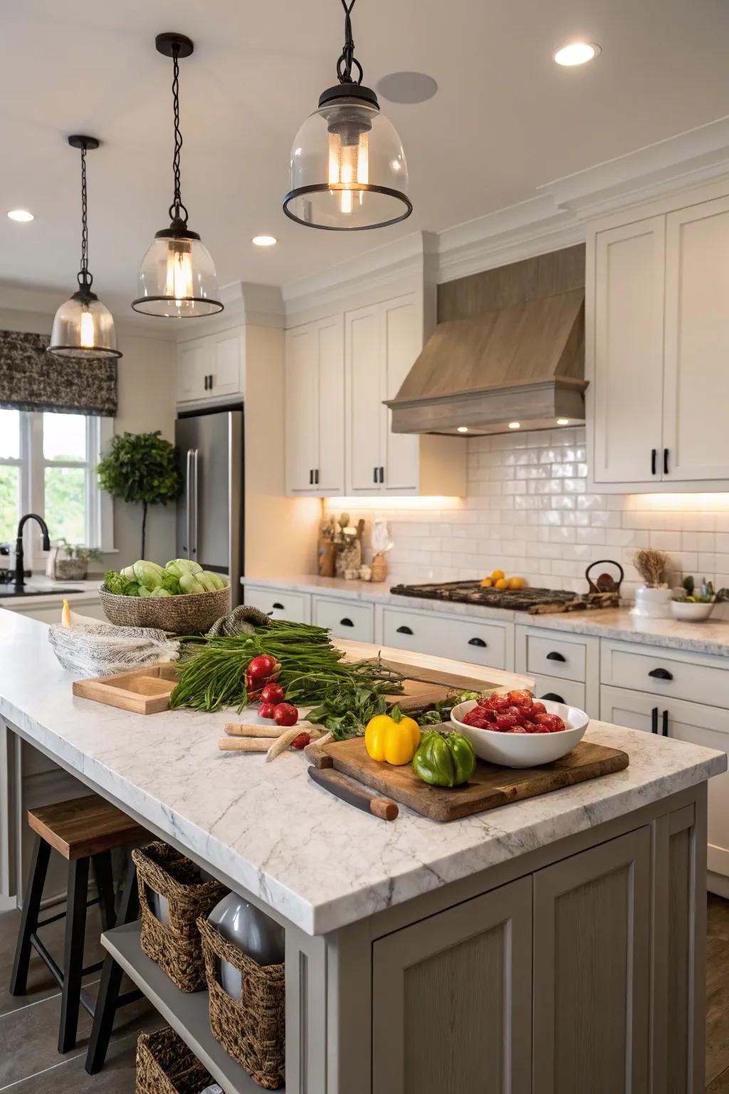 Focused task lights ensure that your kitchen is well-lit for all cooking activities.