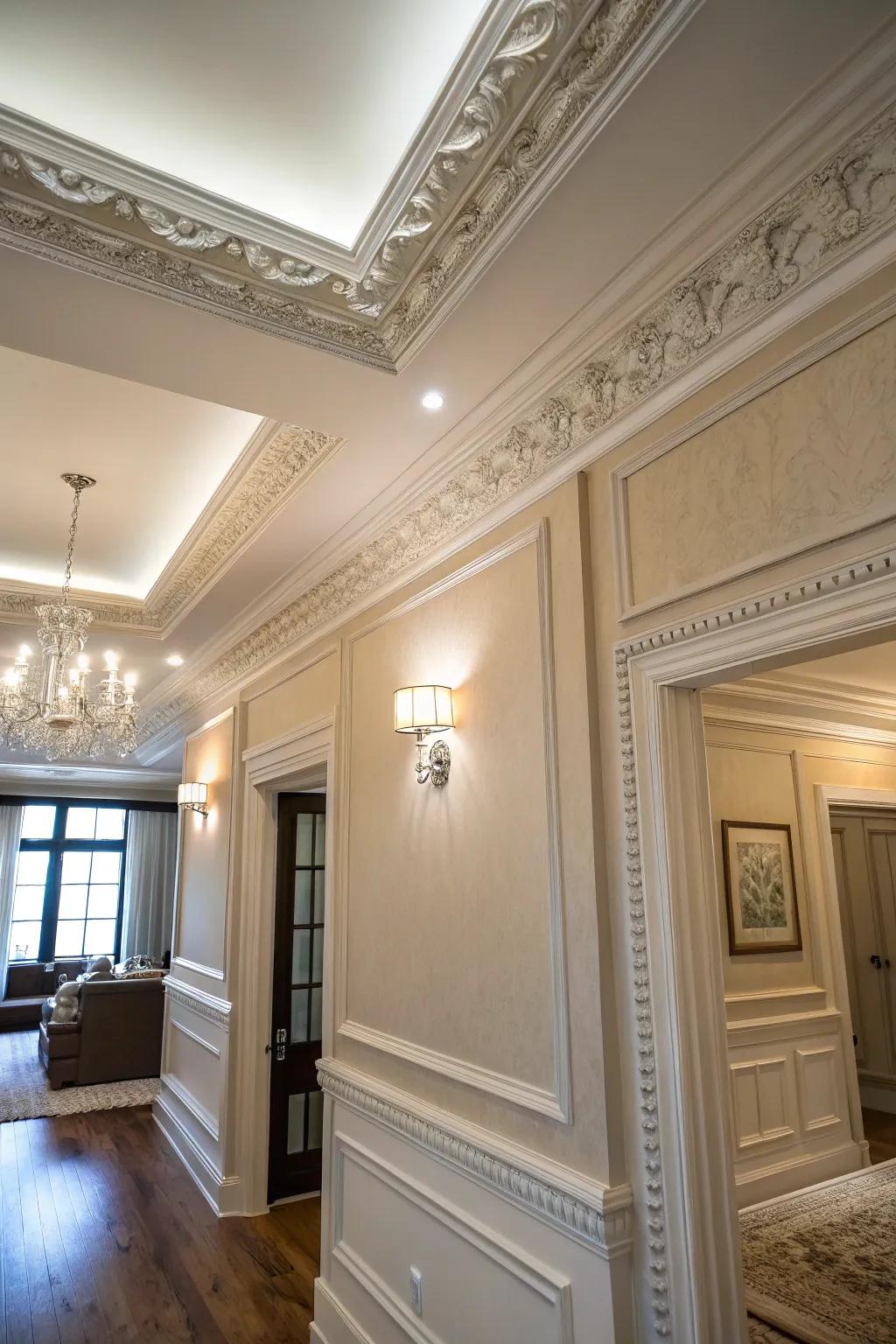A space demonstrating how ample sized crown shaping delivers a flawless changeover between partition and overhead surface.