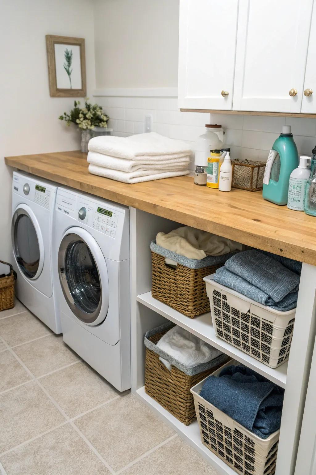 A practical folding spot making the most of the space.