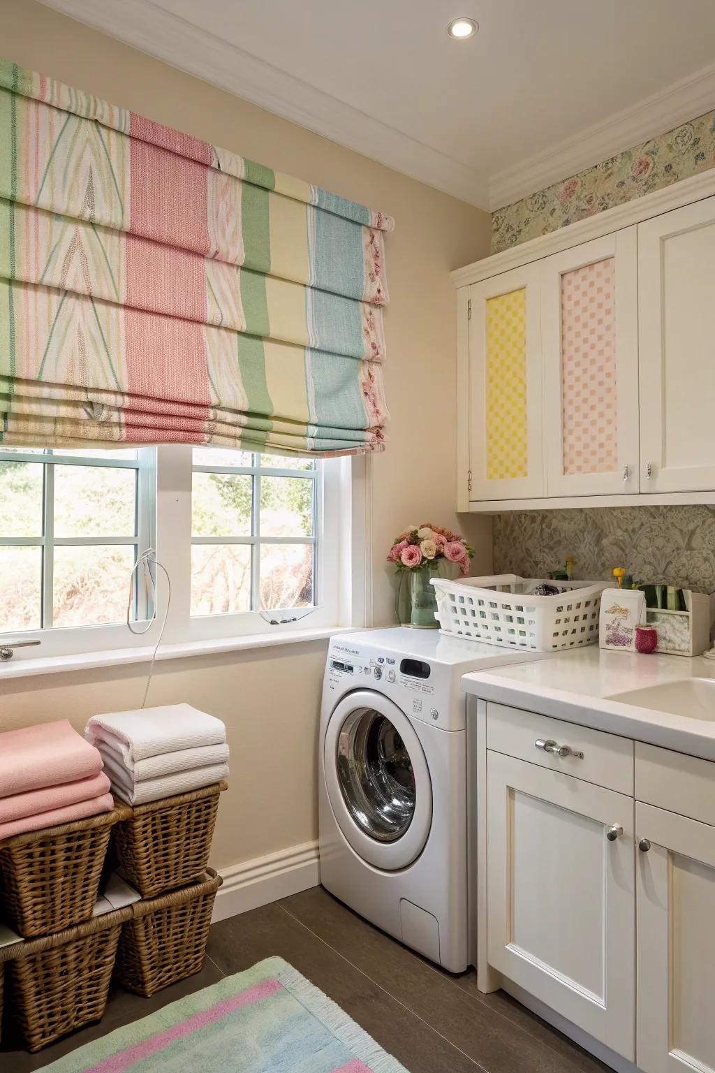 Folded shades bring class with a splash of hue.