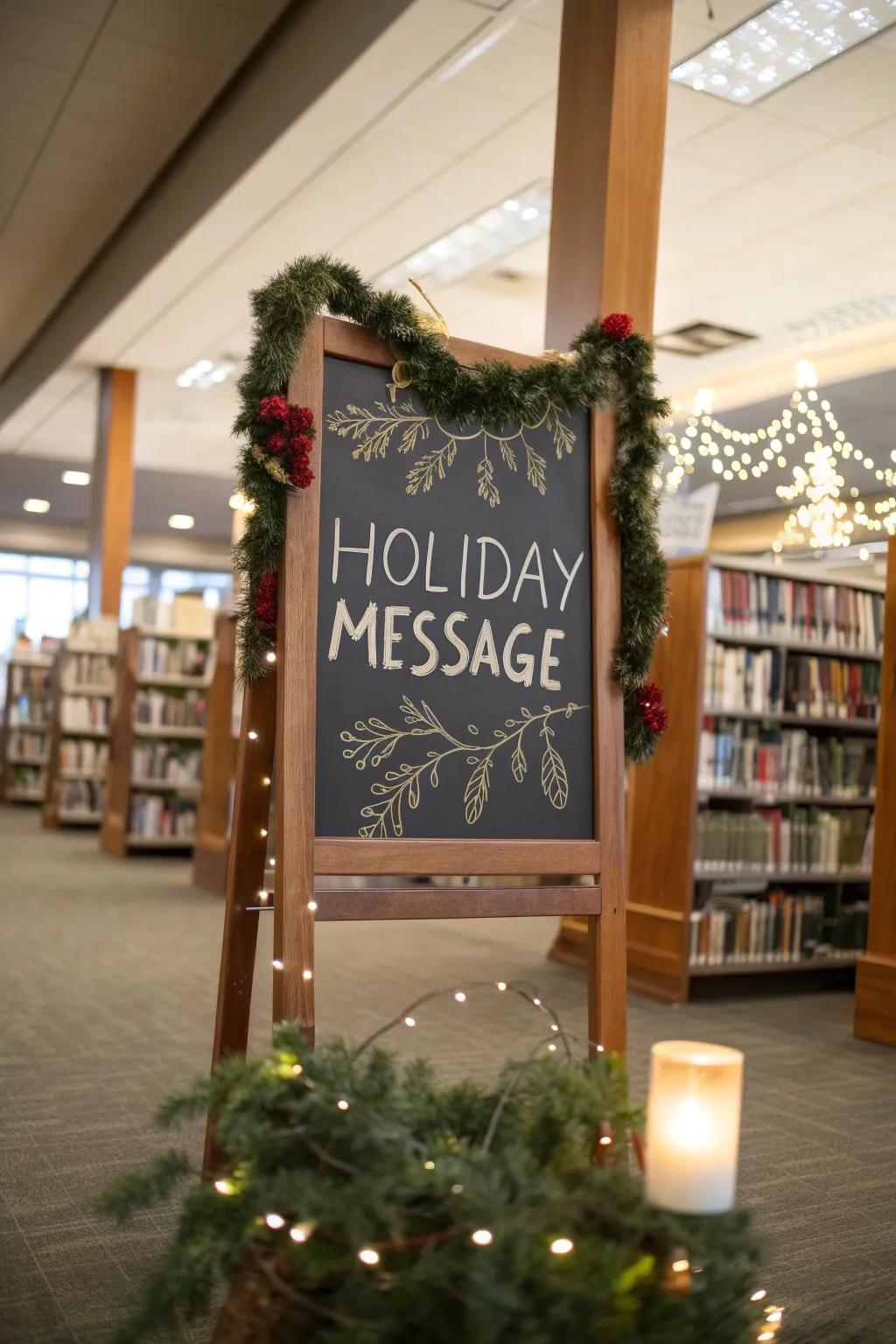 Use charming chalkboard signs to disseminate holiday cheer.