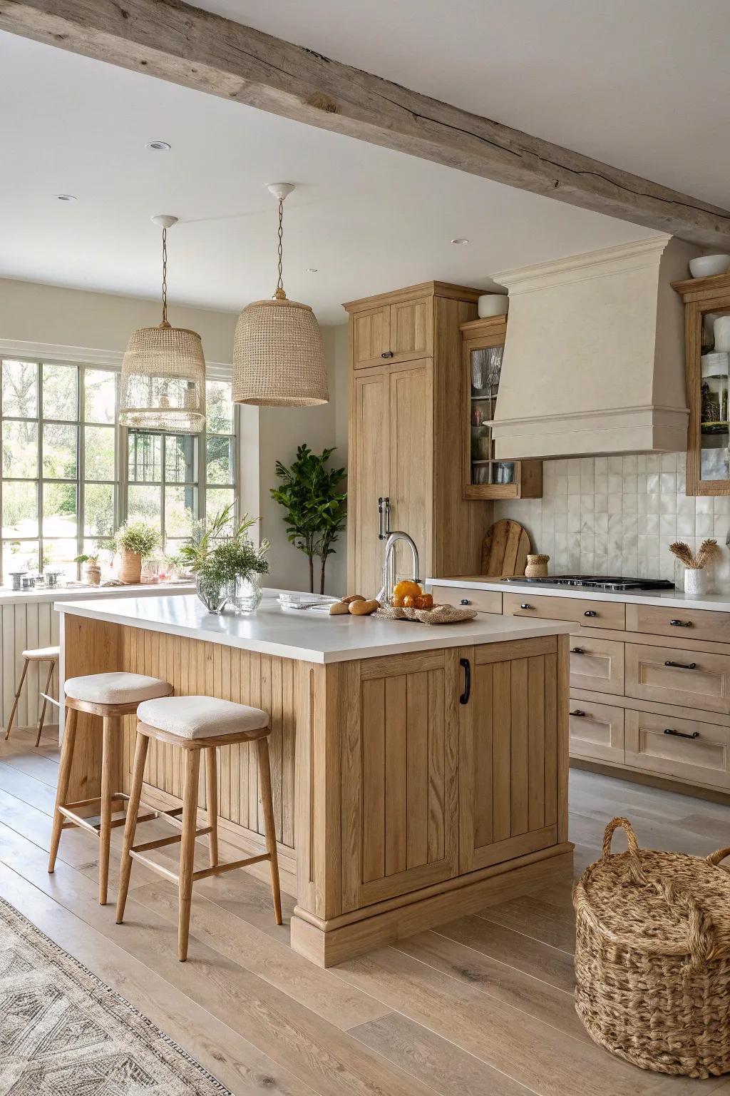 Establish a central gathering point in your kitchen with a breathtaking delicate tan prep-space. 🍽️ #CulinaryCenter #InteriorGoals