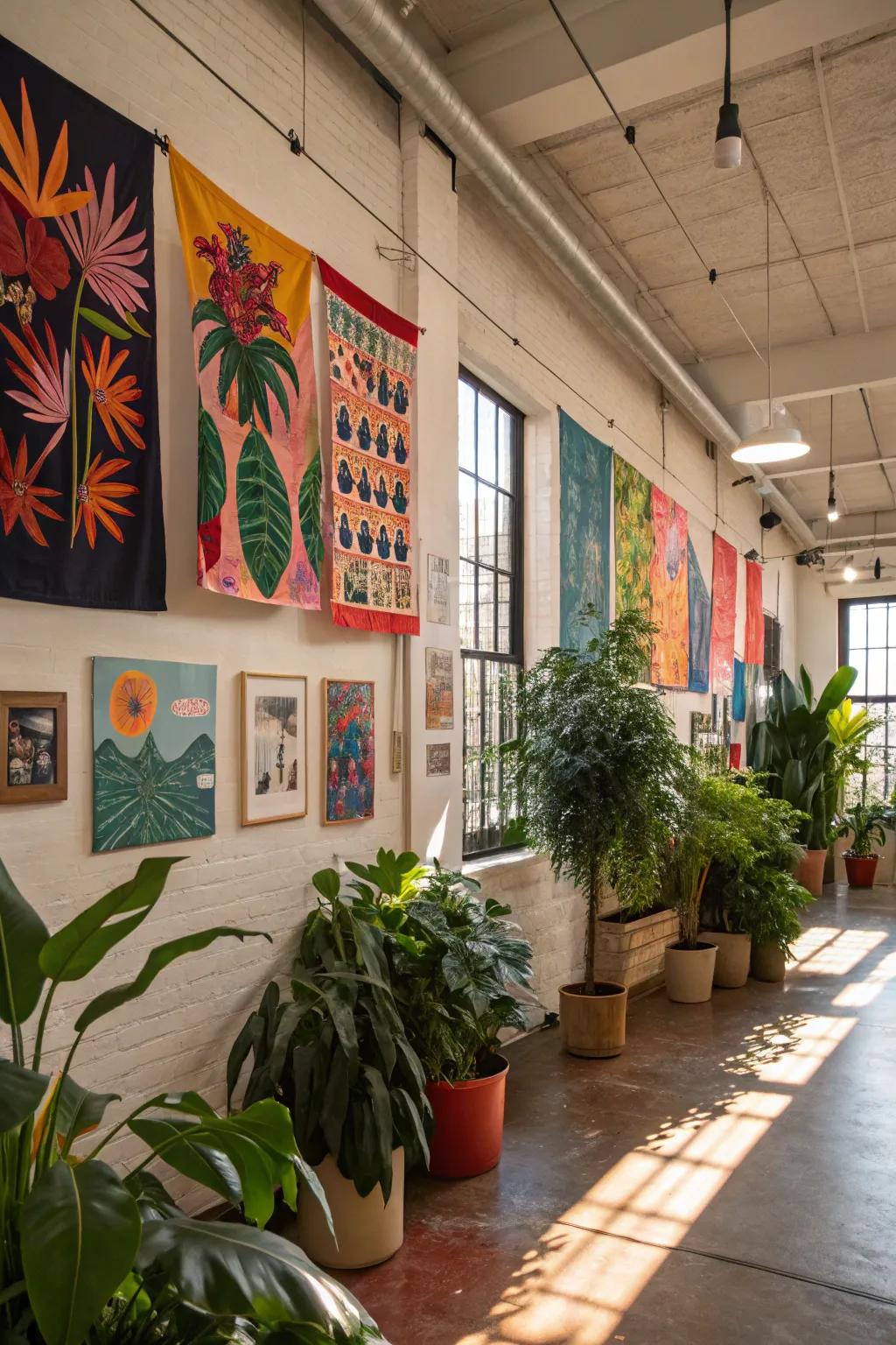 Decorative elements that infuse a loft space with vitality and individuality.