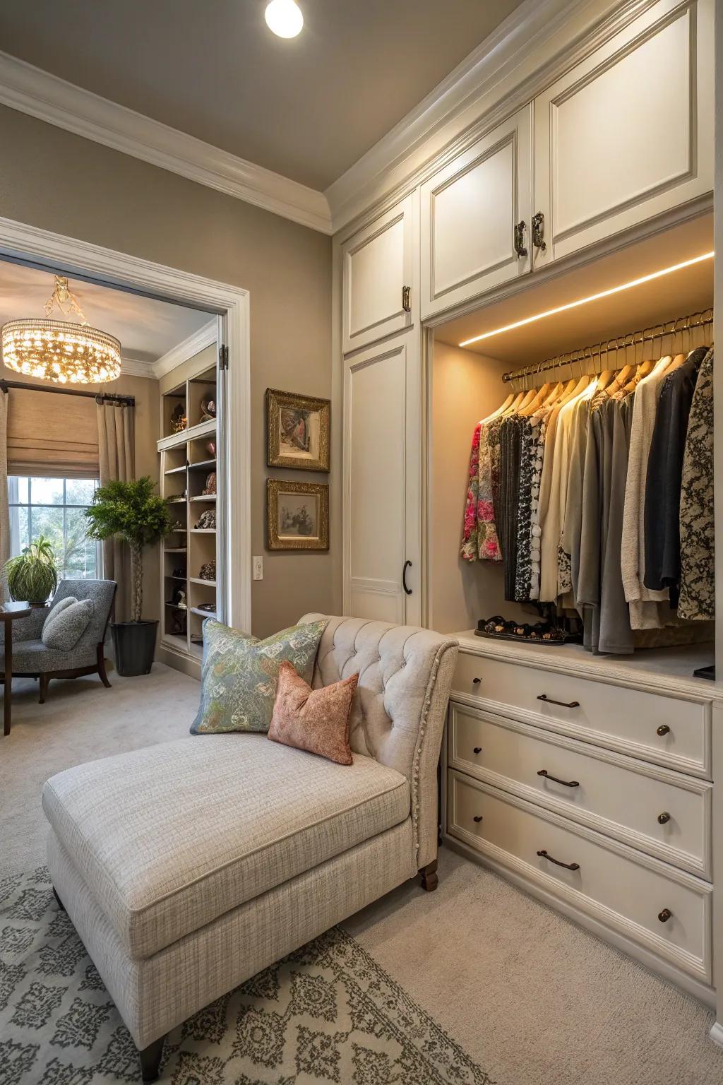 A seating area: comfort and class combined.