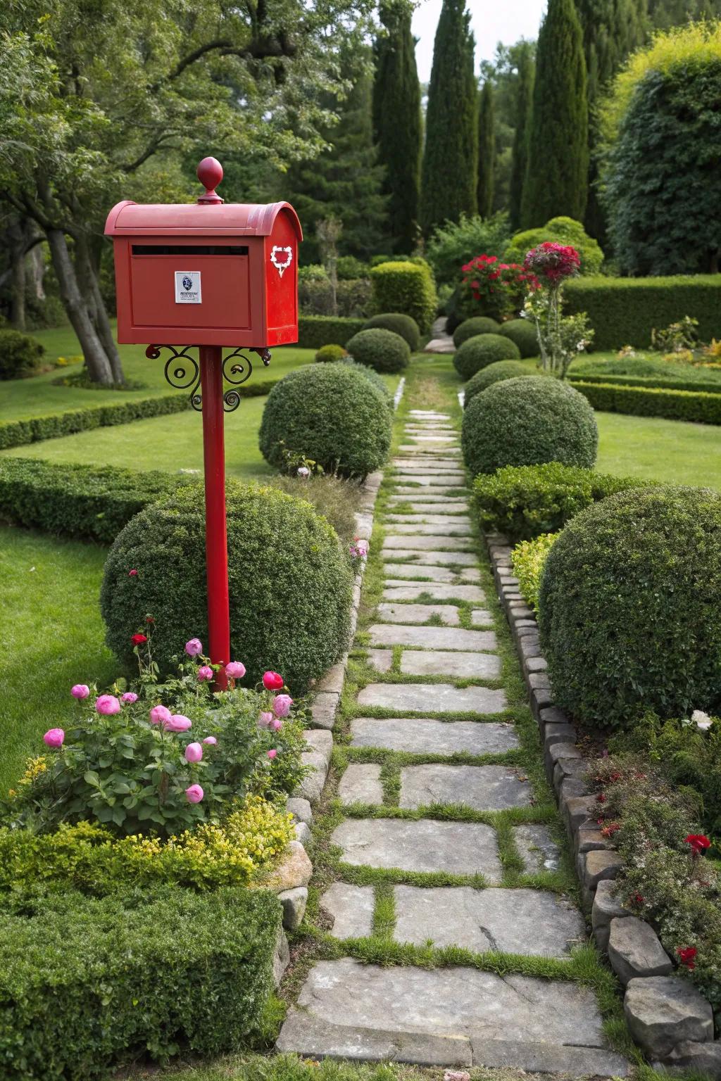 Equilibrated stone motifs impart an enduring sophistication to mailbox scenery.