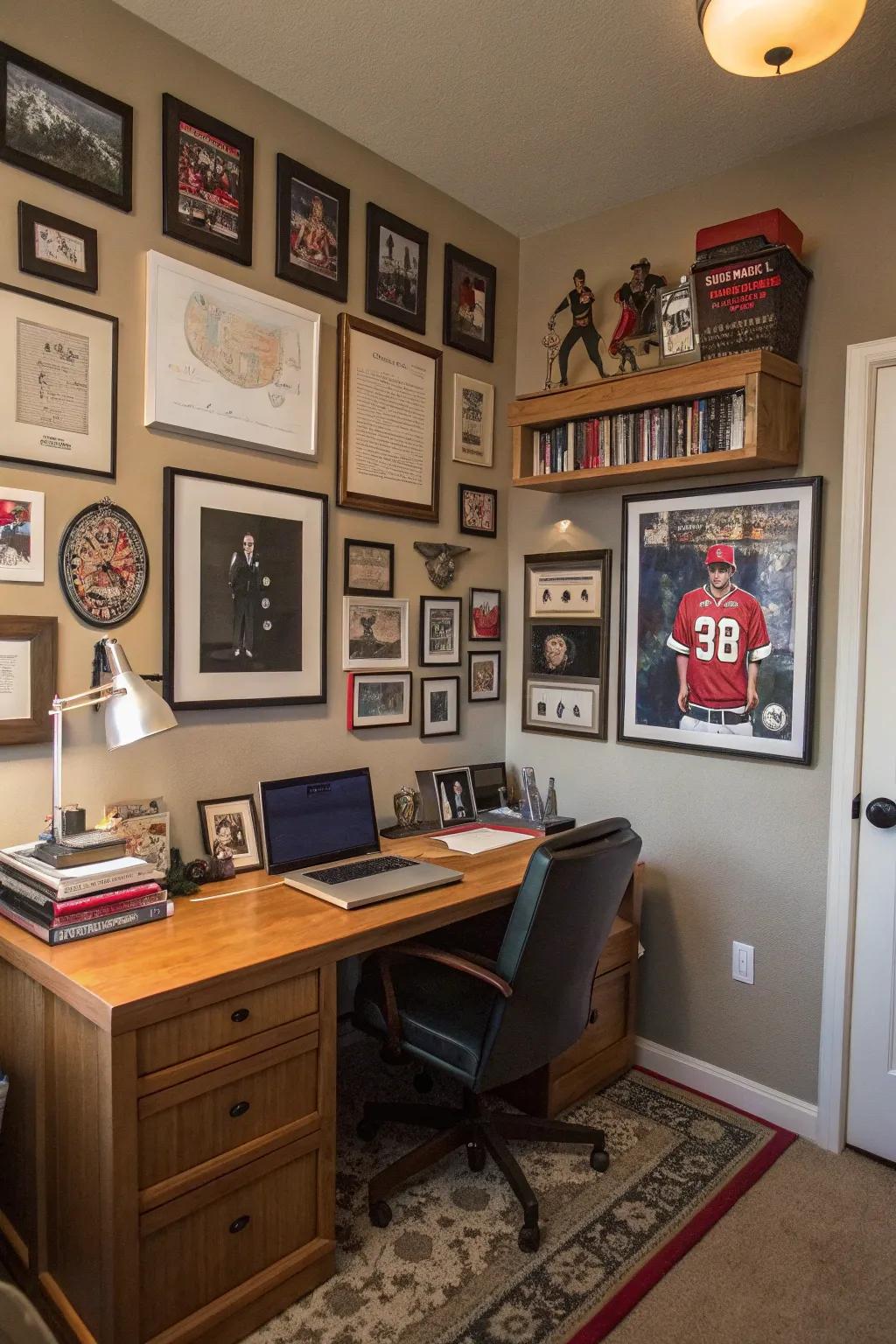 Personalized decorations add character to your office.