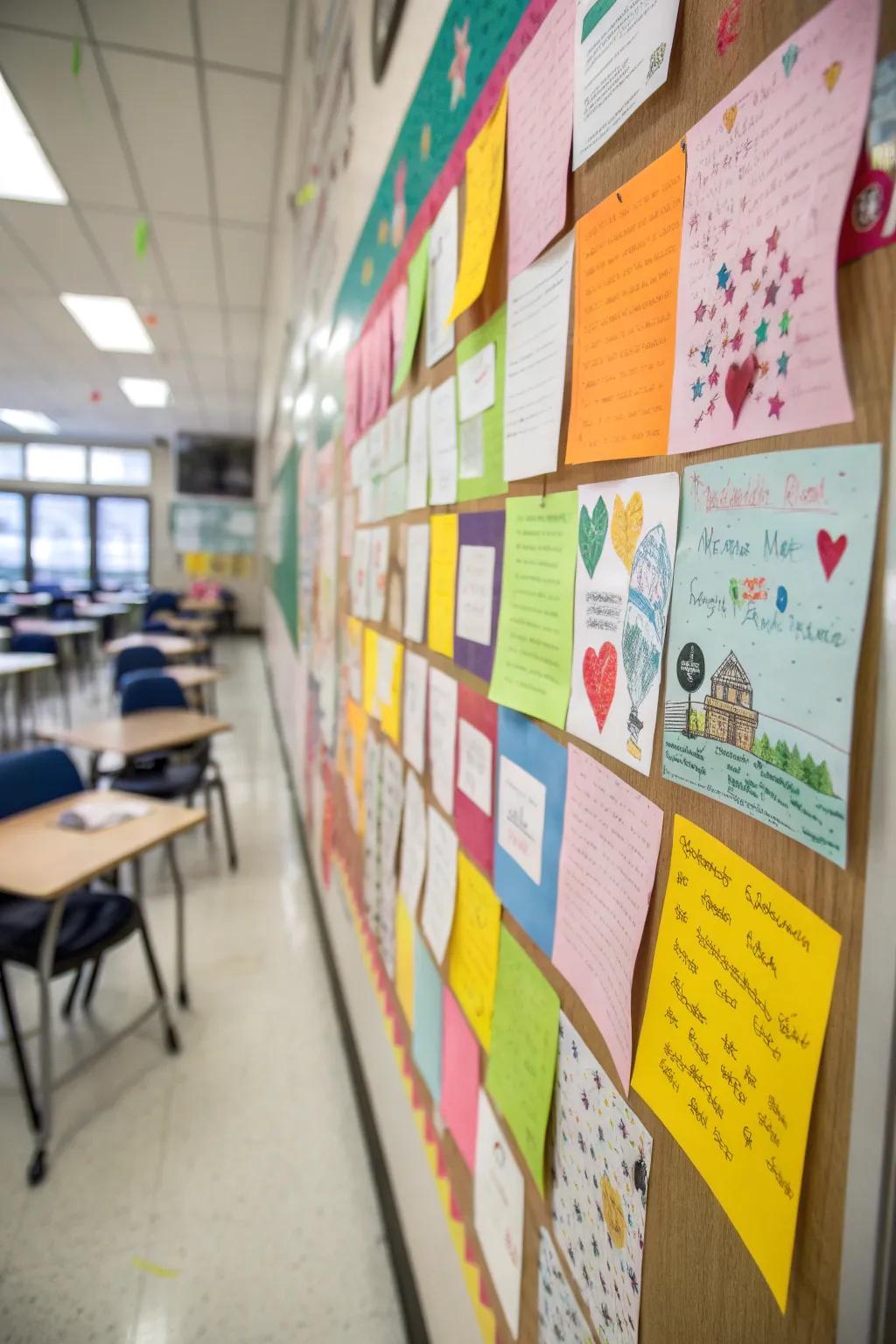 An interactive dream wall that evolves with students' aspirations.