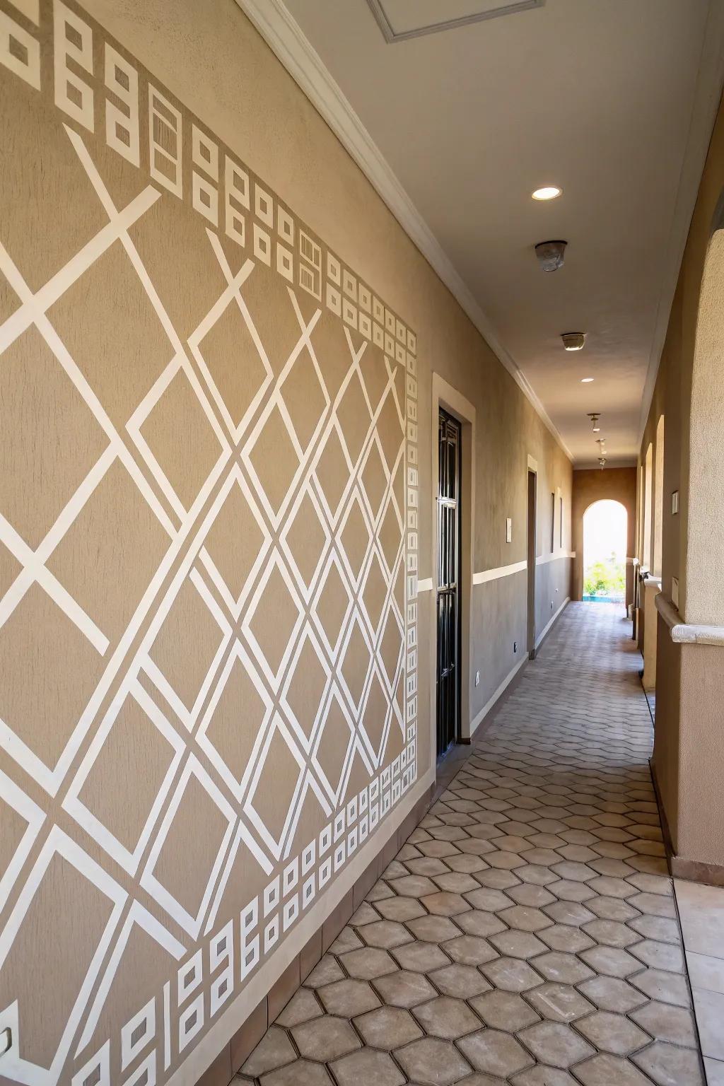 Visual appeal and depth are added via crisscross designs