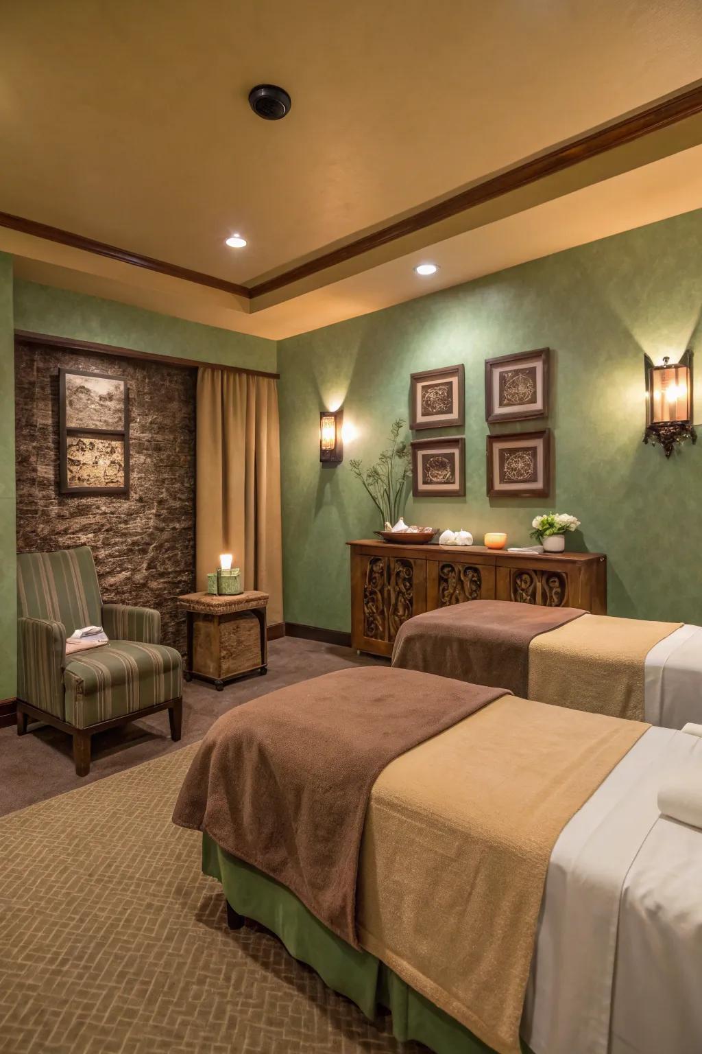 Earthy tones provide a soothing and natural backdrop.