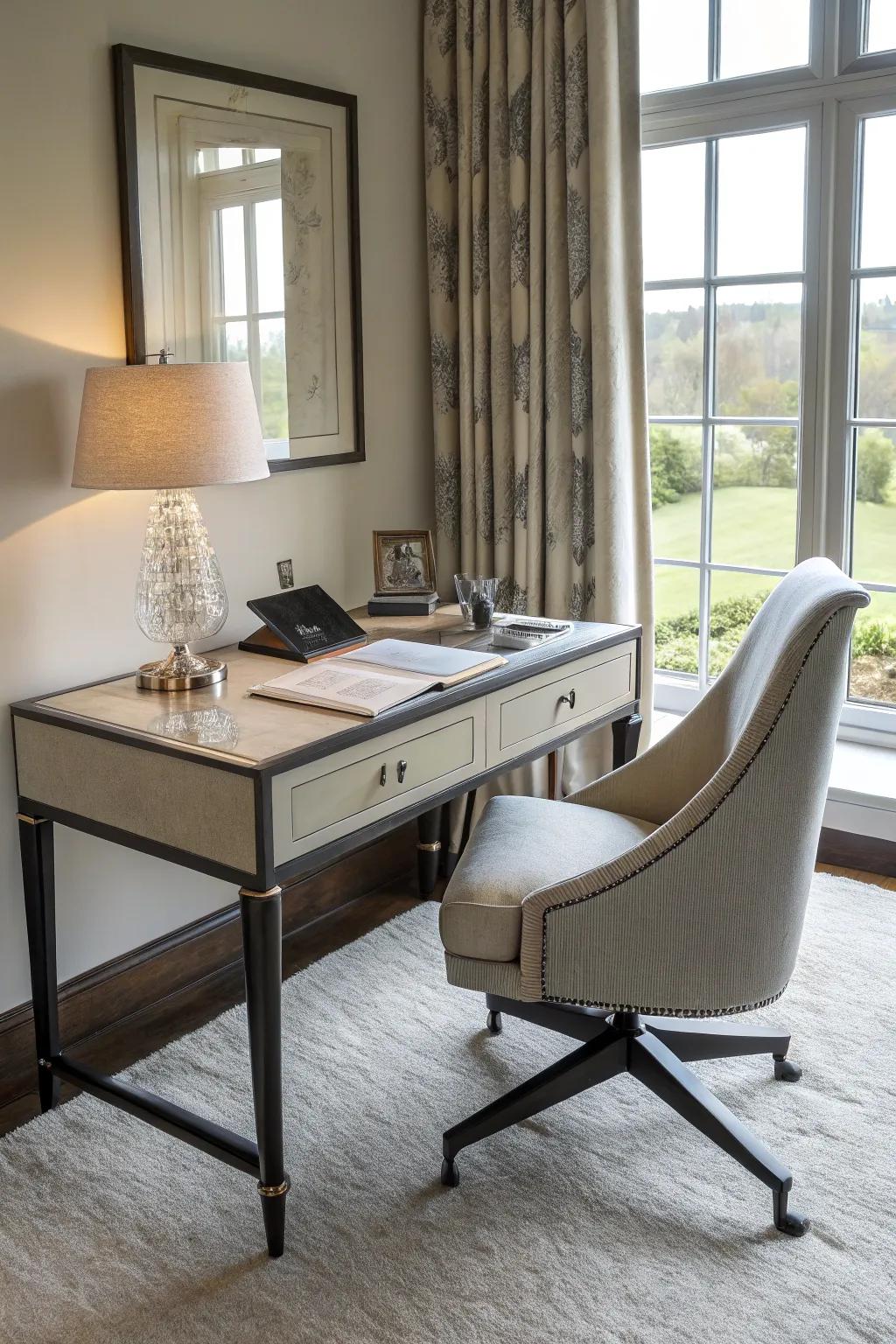 A thoughtfully positioned workstation combines function with style.