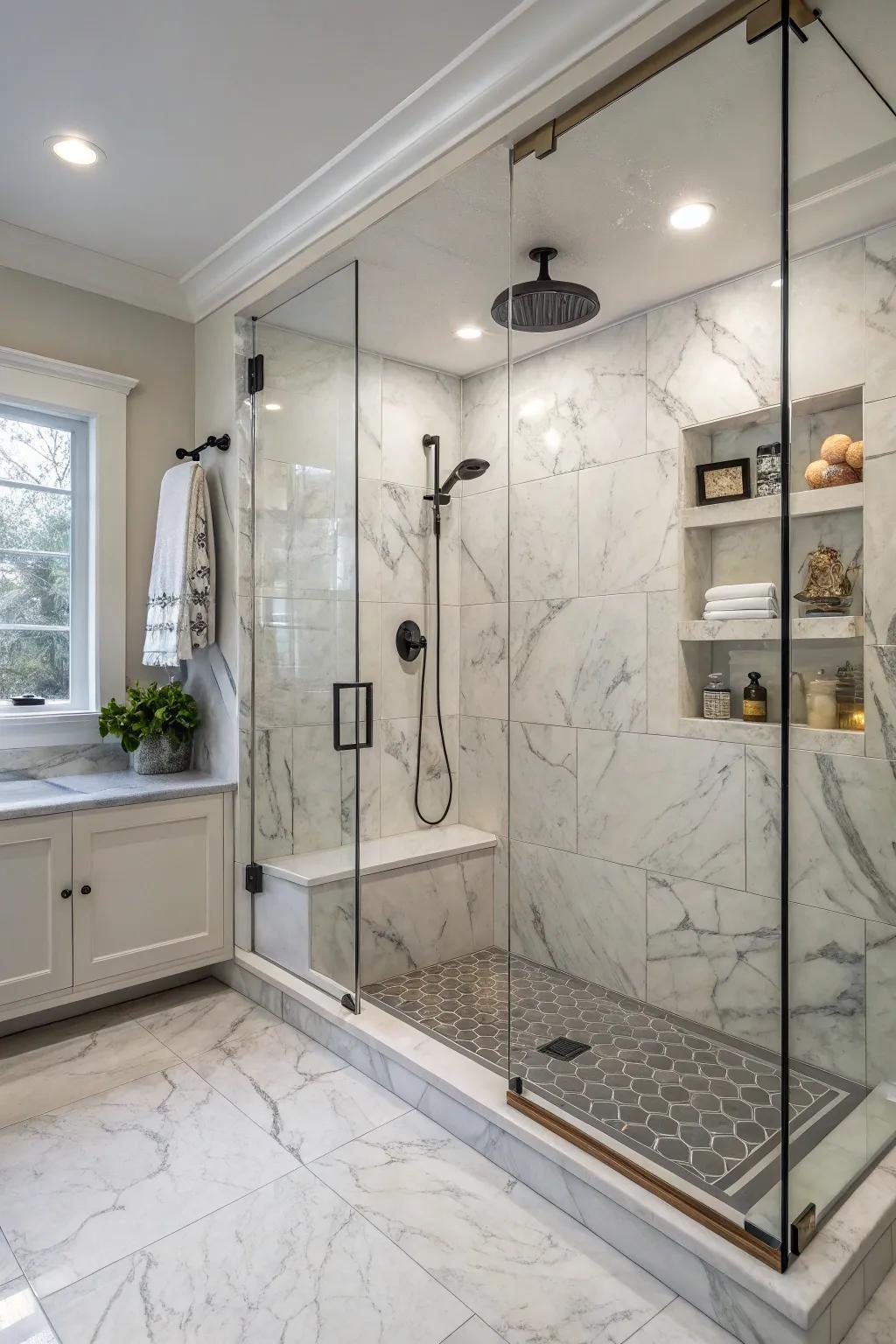 Elegant tiles can elevate the entire aesthetic of your shower.