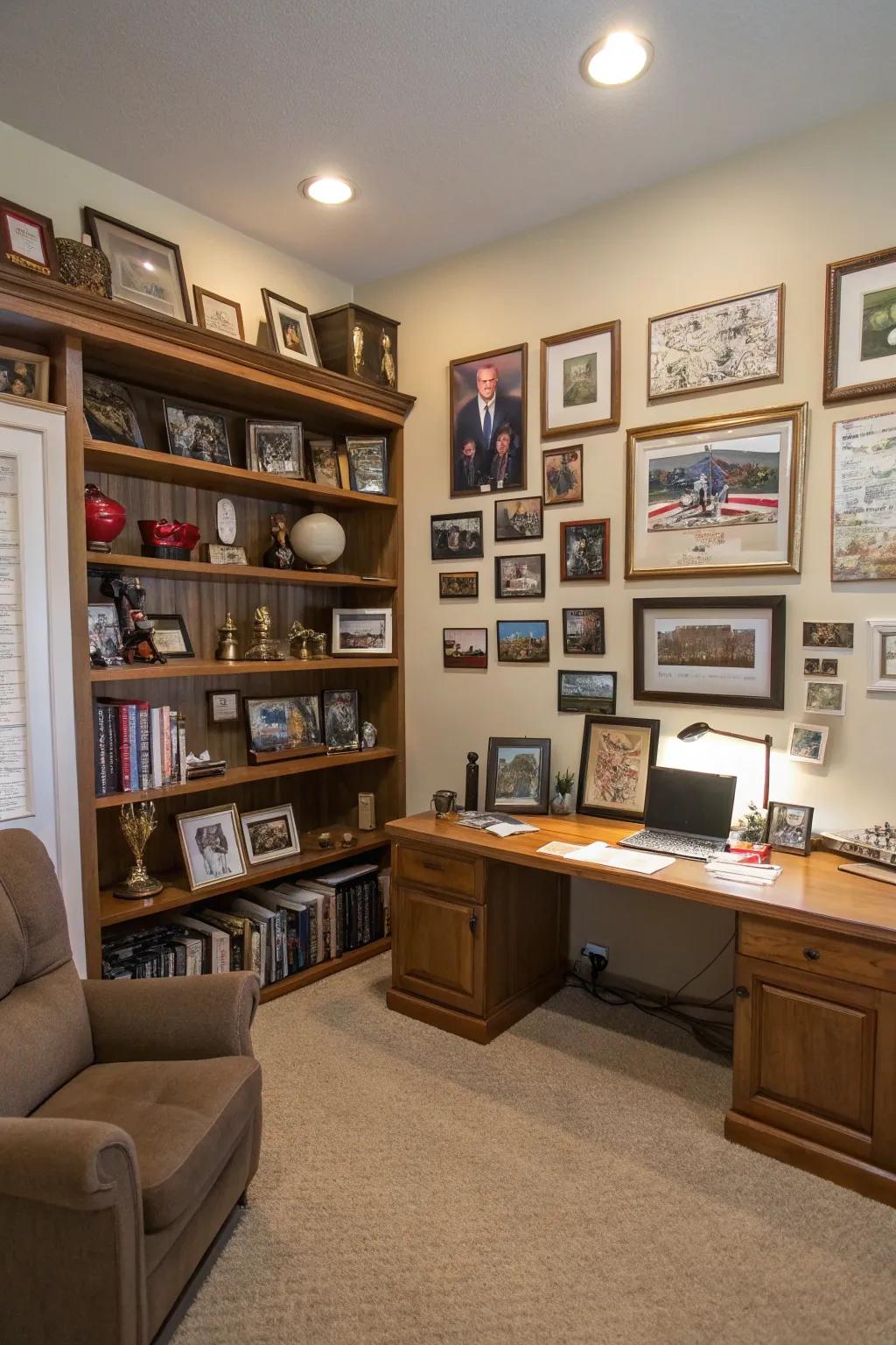 Unique accents transform this office into a true reflection of the owner's character.