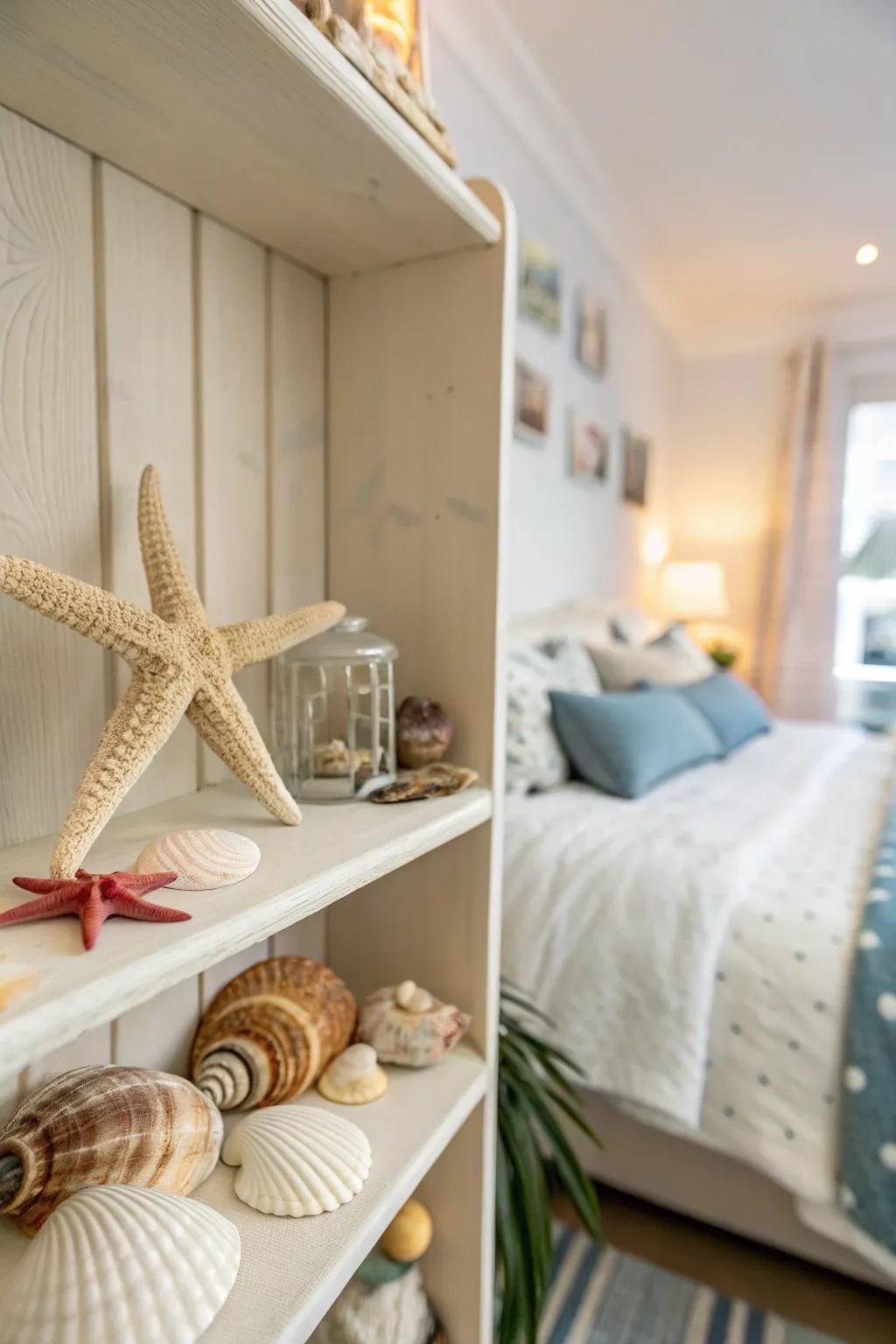 Seashells and starfish: simple yet effective decor elements.