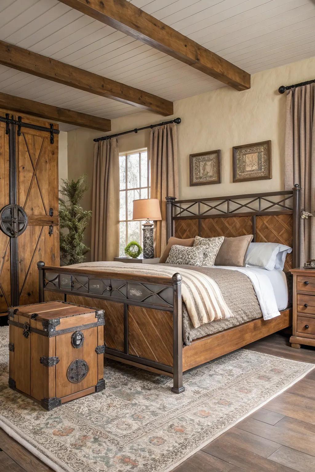 A harmonious mix of materials produces a balanced aesthetic.