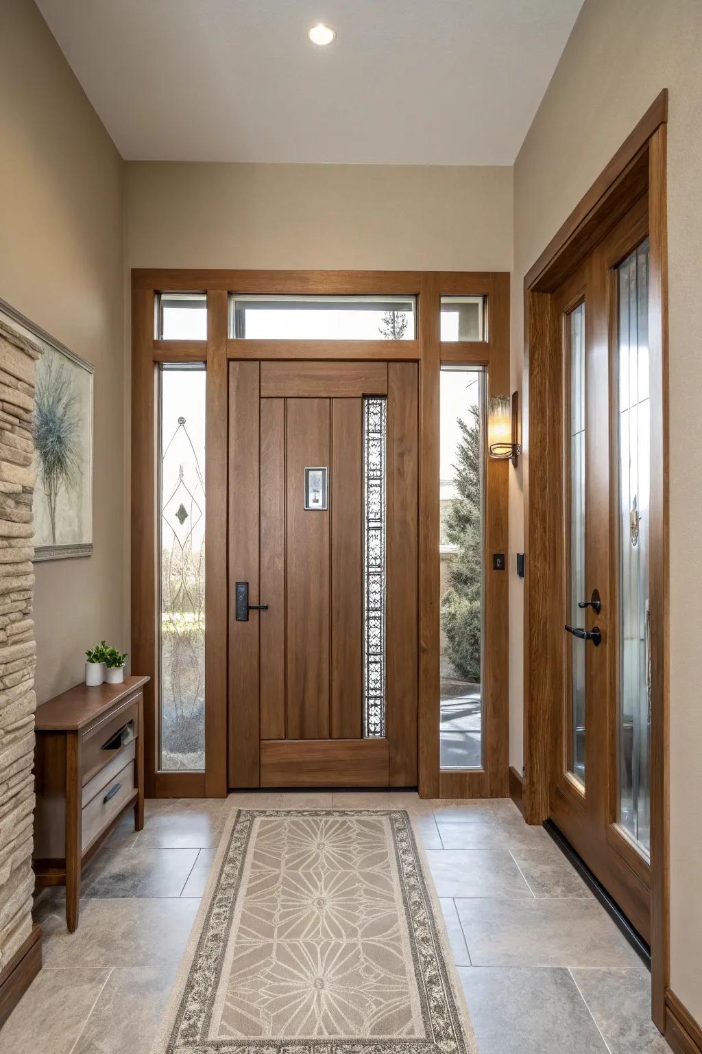 A streamlined contemporary entrance delivers a remarkable greeting.
