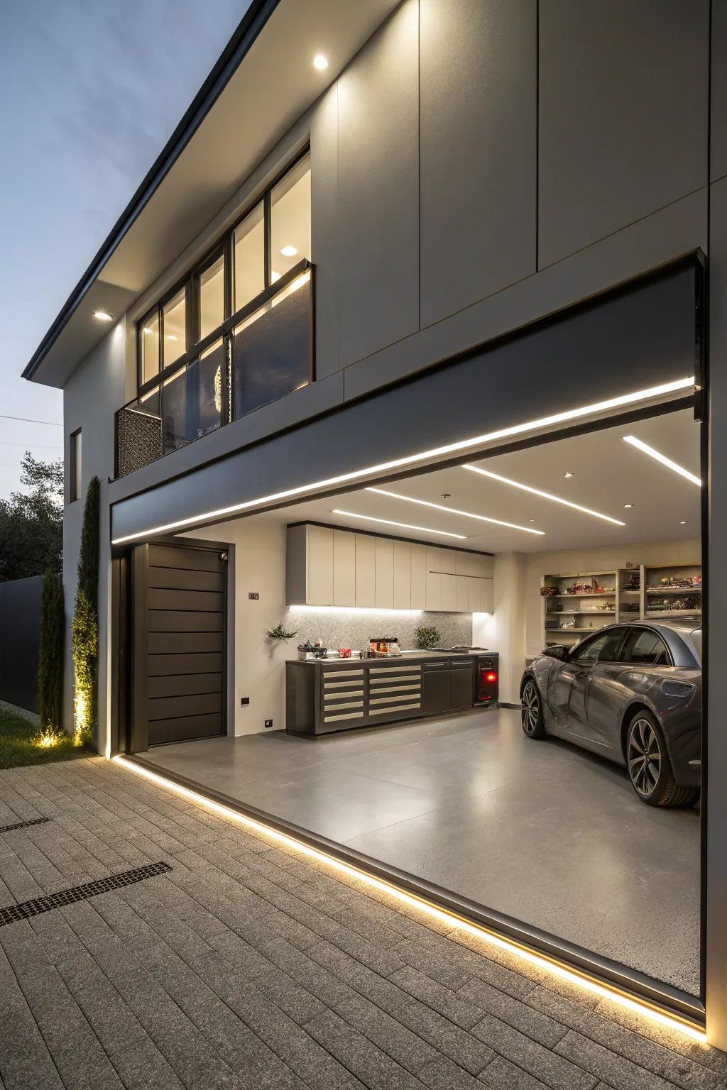 Brighten your garage with innovative lighting options.