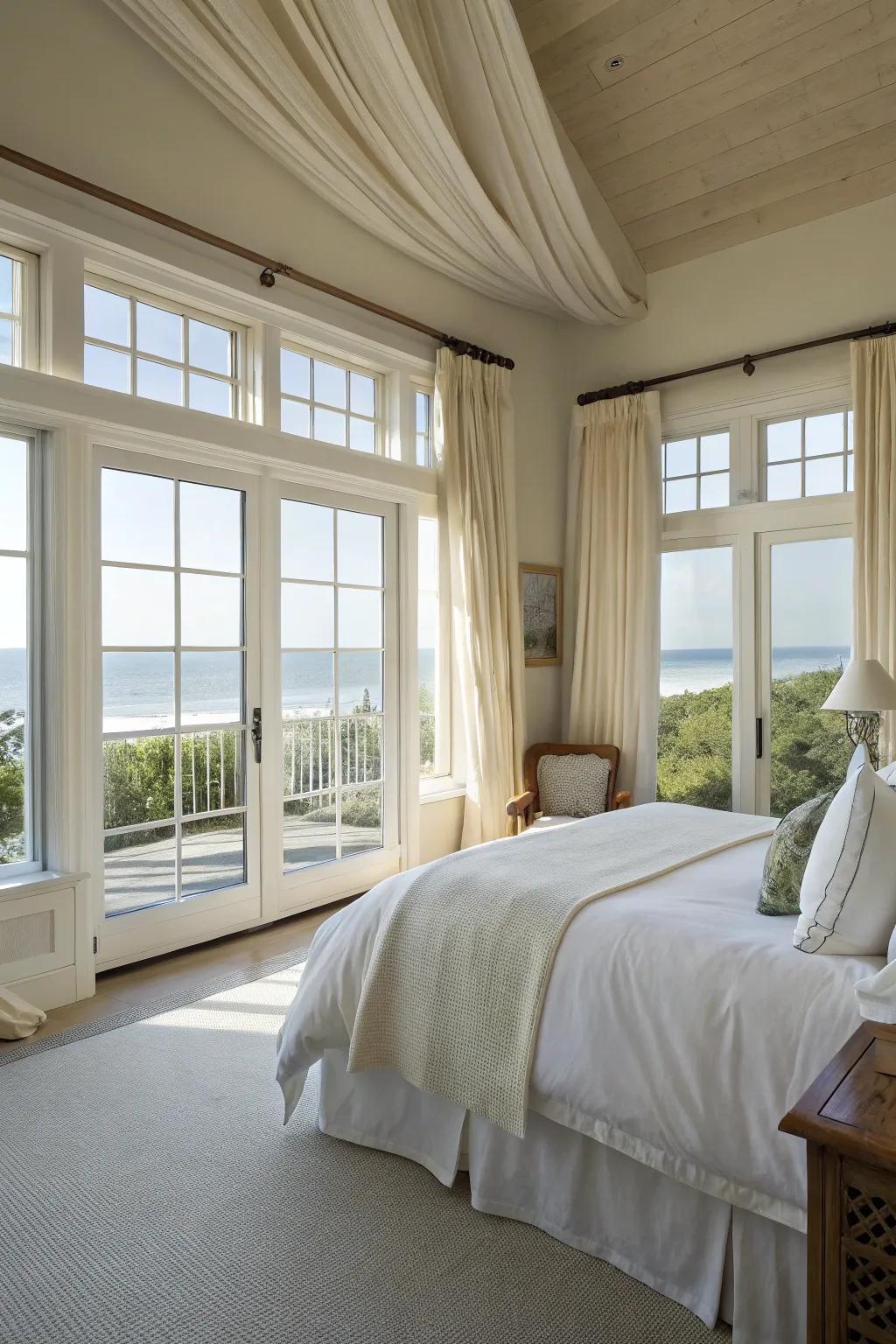 A bright primary suite filled with natural light.