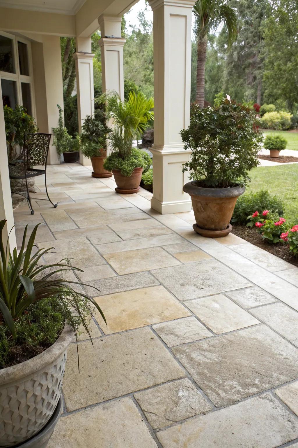 Rock-look ground covers create a natural and elegant setting.