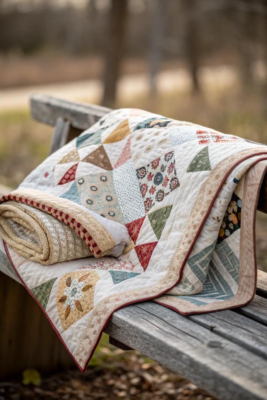 Unique pattern and texture combinations create quilts that are truly one-of-a-kind.