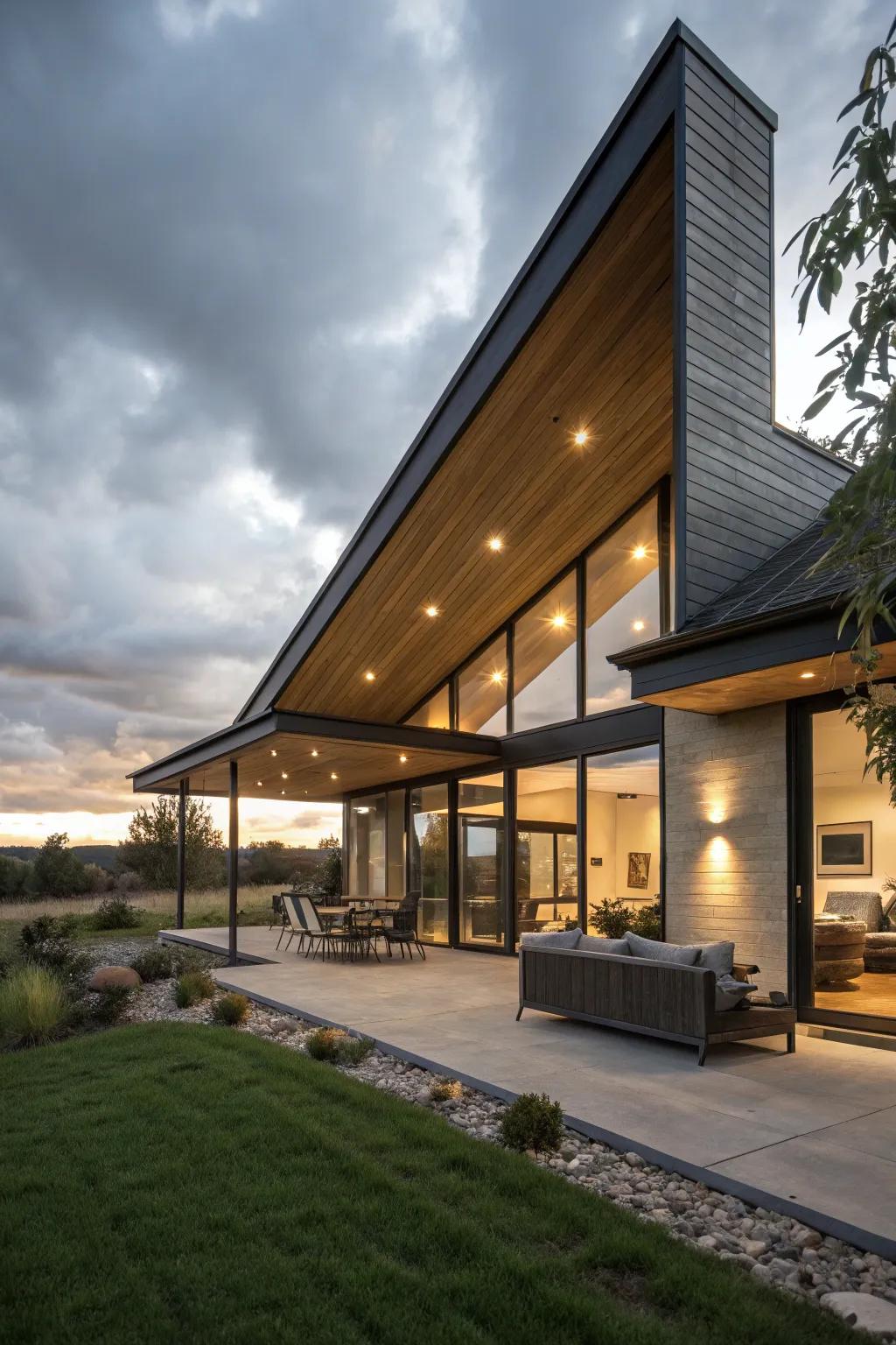 Roof overhangs infuse drama and practicality into contemporary domiciles.