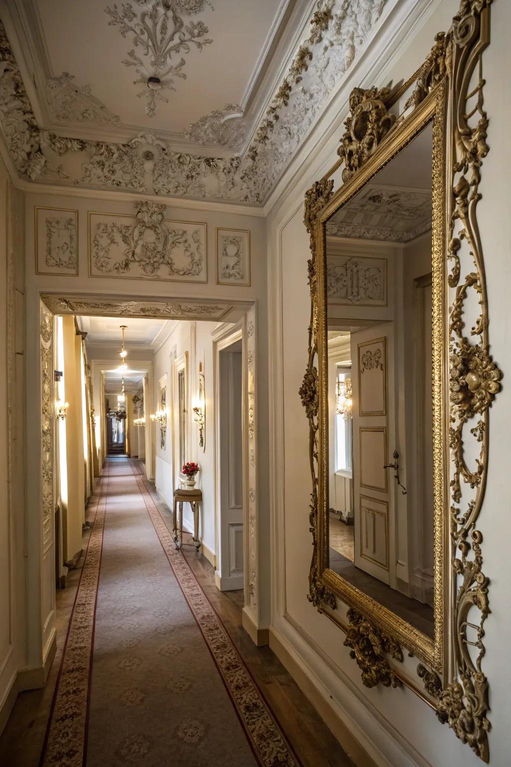 Vintage ornamental pieces infuse historical charm and refinement.