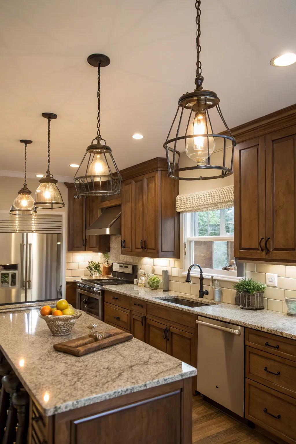 Diverse lighting styles bring warmth and personality.