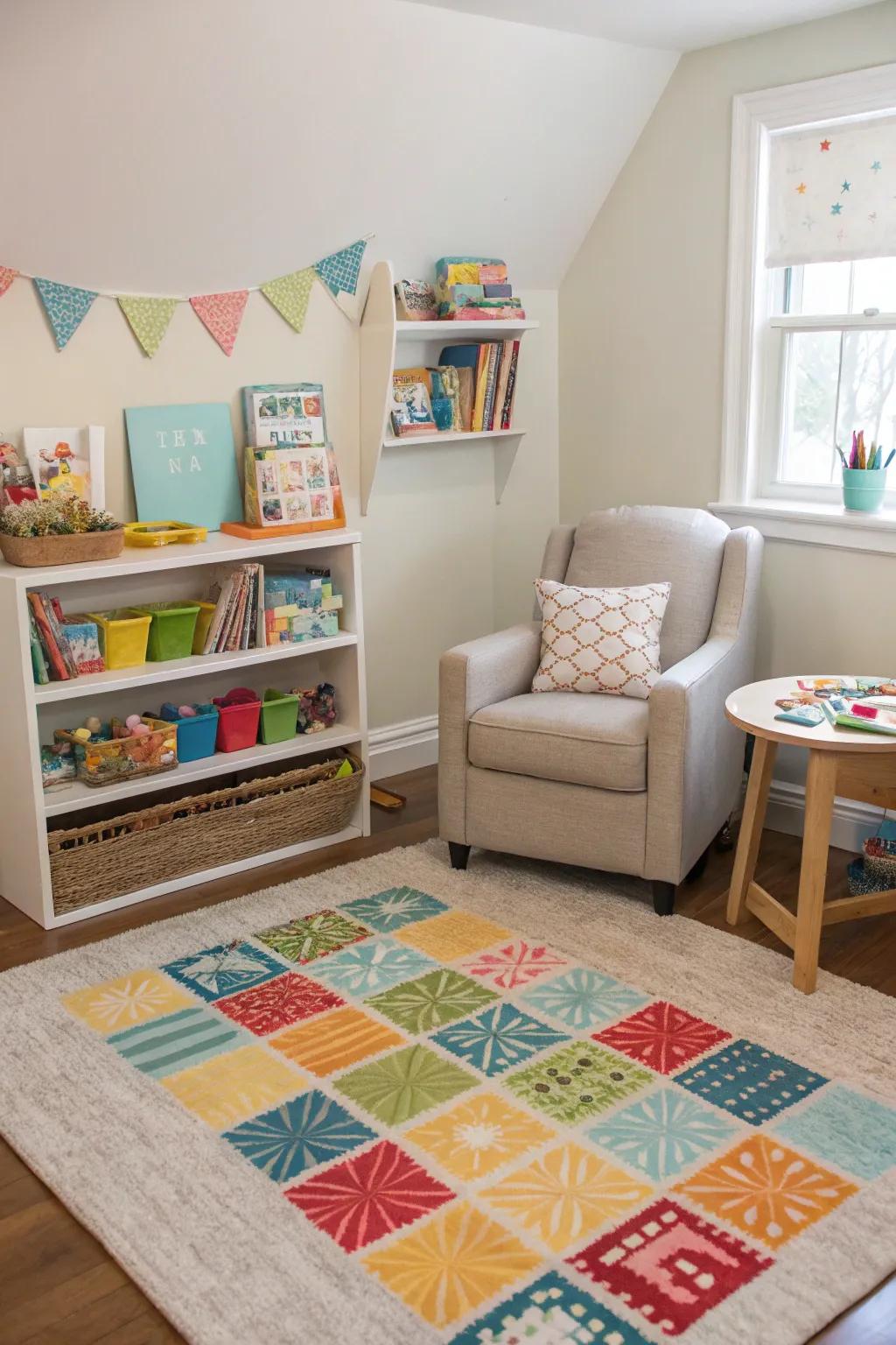 Activity zones enable children to arrange their playtime.