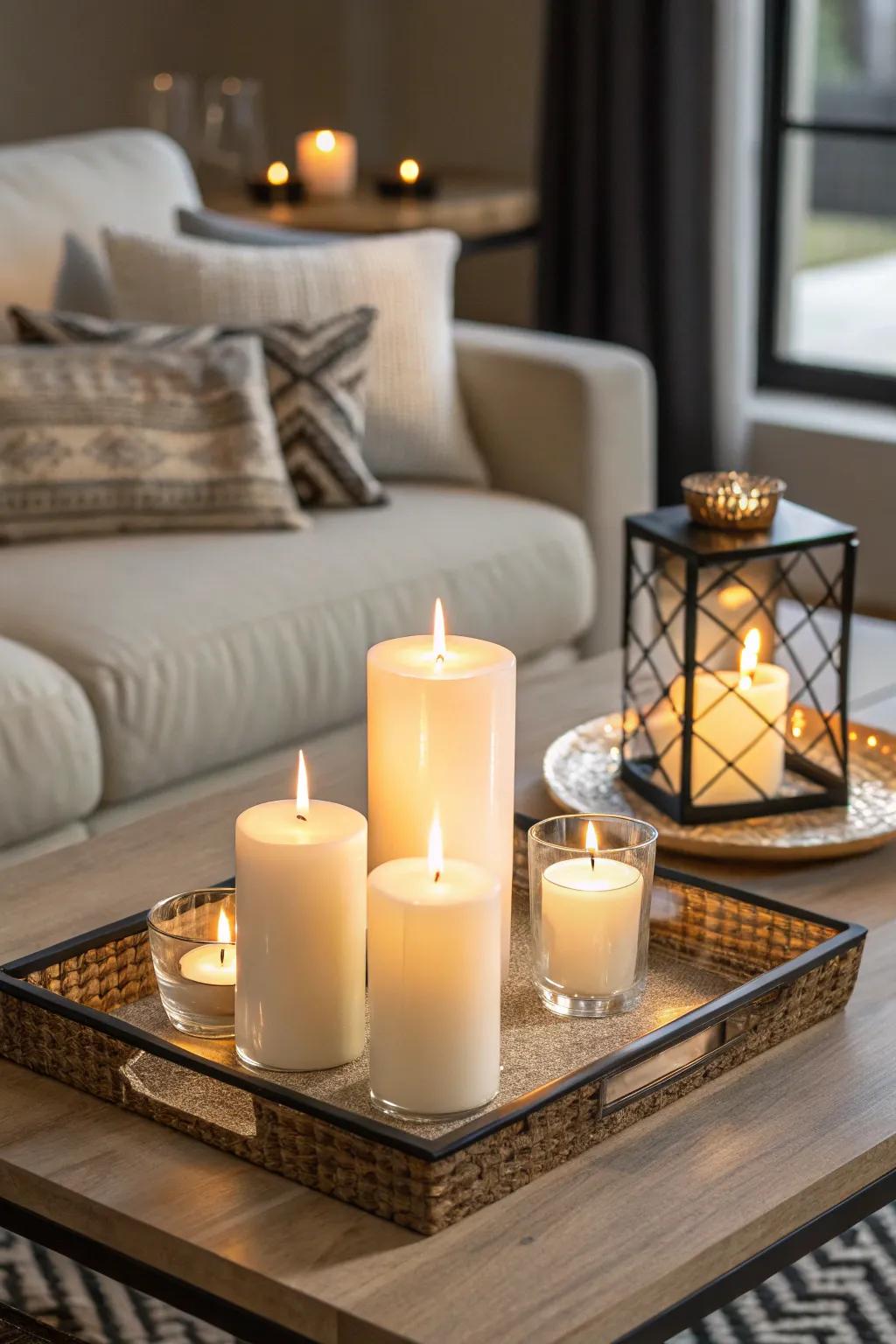 A set of scented lights to foster a serene ambiance.