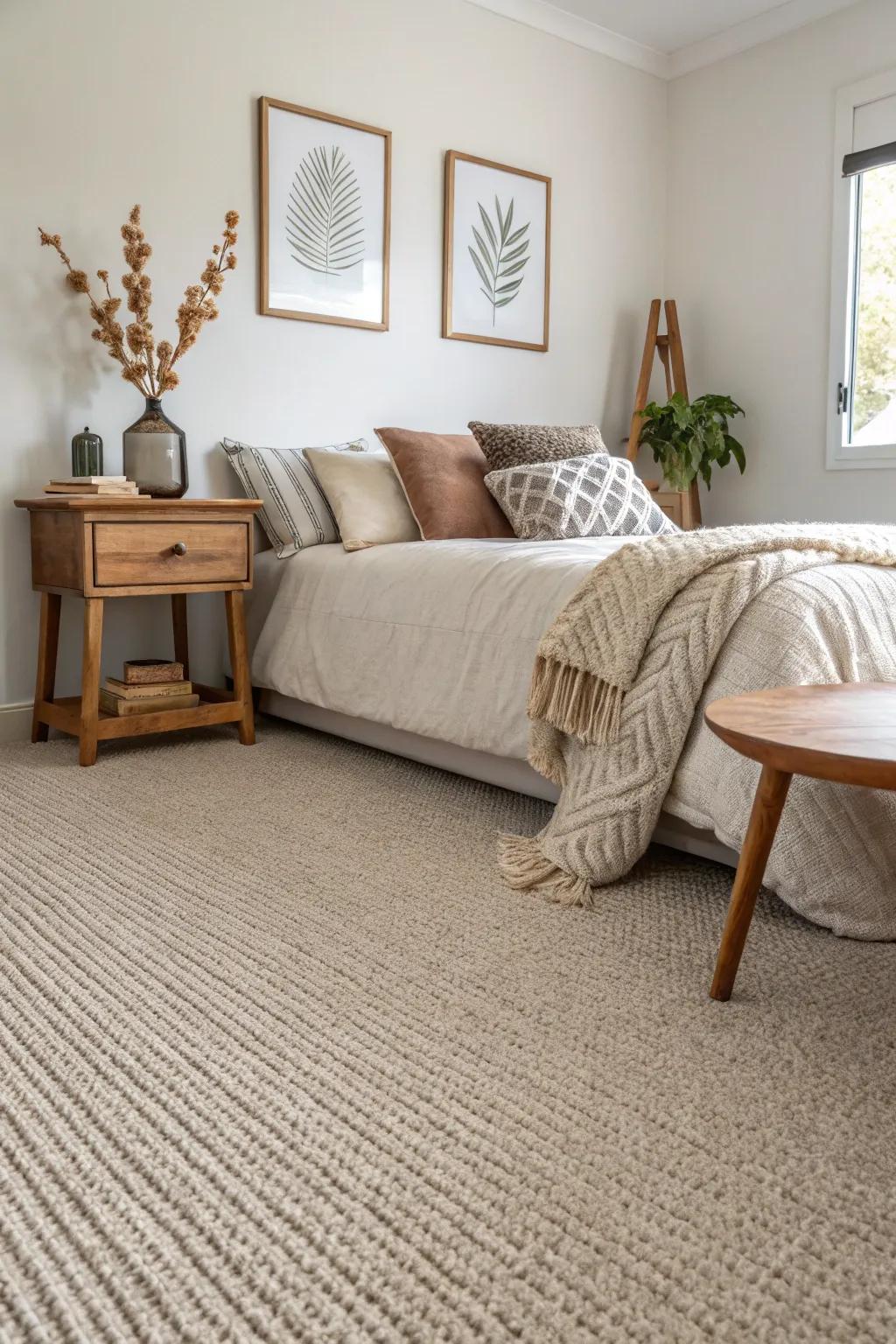 Textured neutrals provide a sophisticated layer to minimalist spaces.