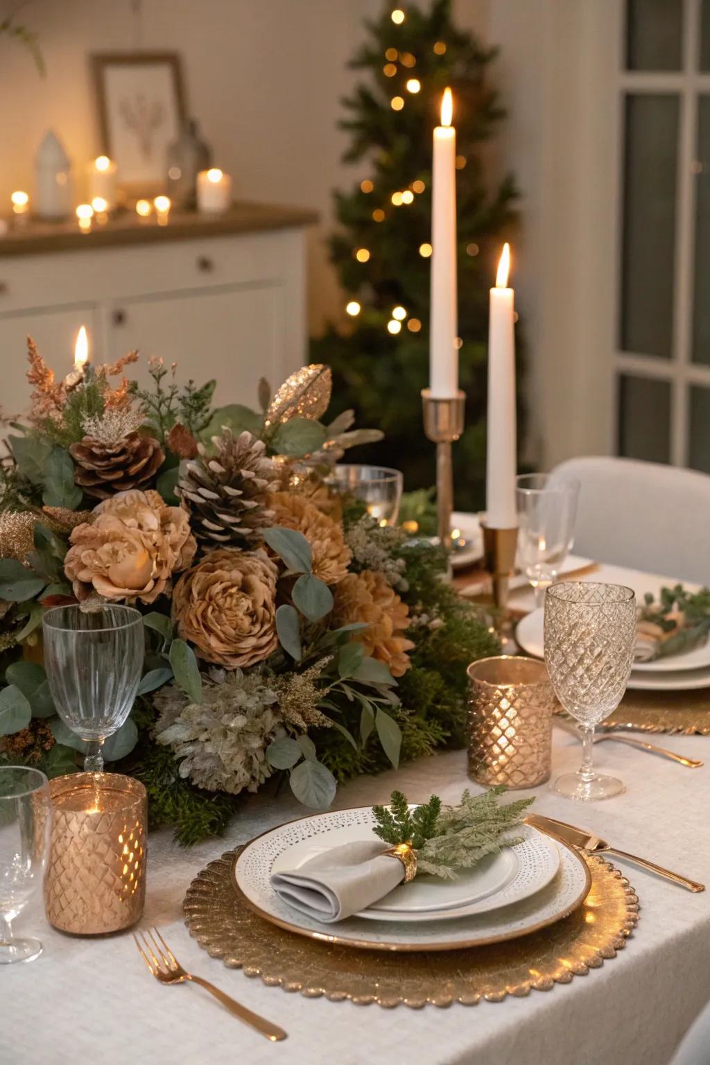 Flowers in subtle metallic hues add sophistication to your celebration.
