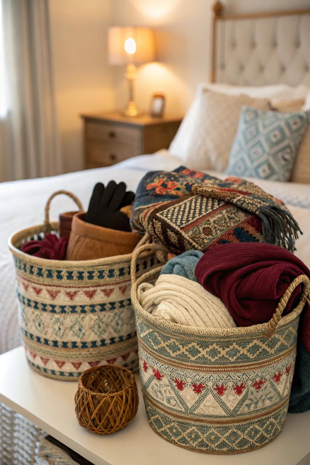Stylish baskets enhance both usability and style.