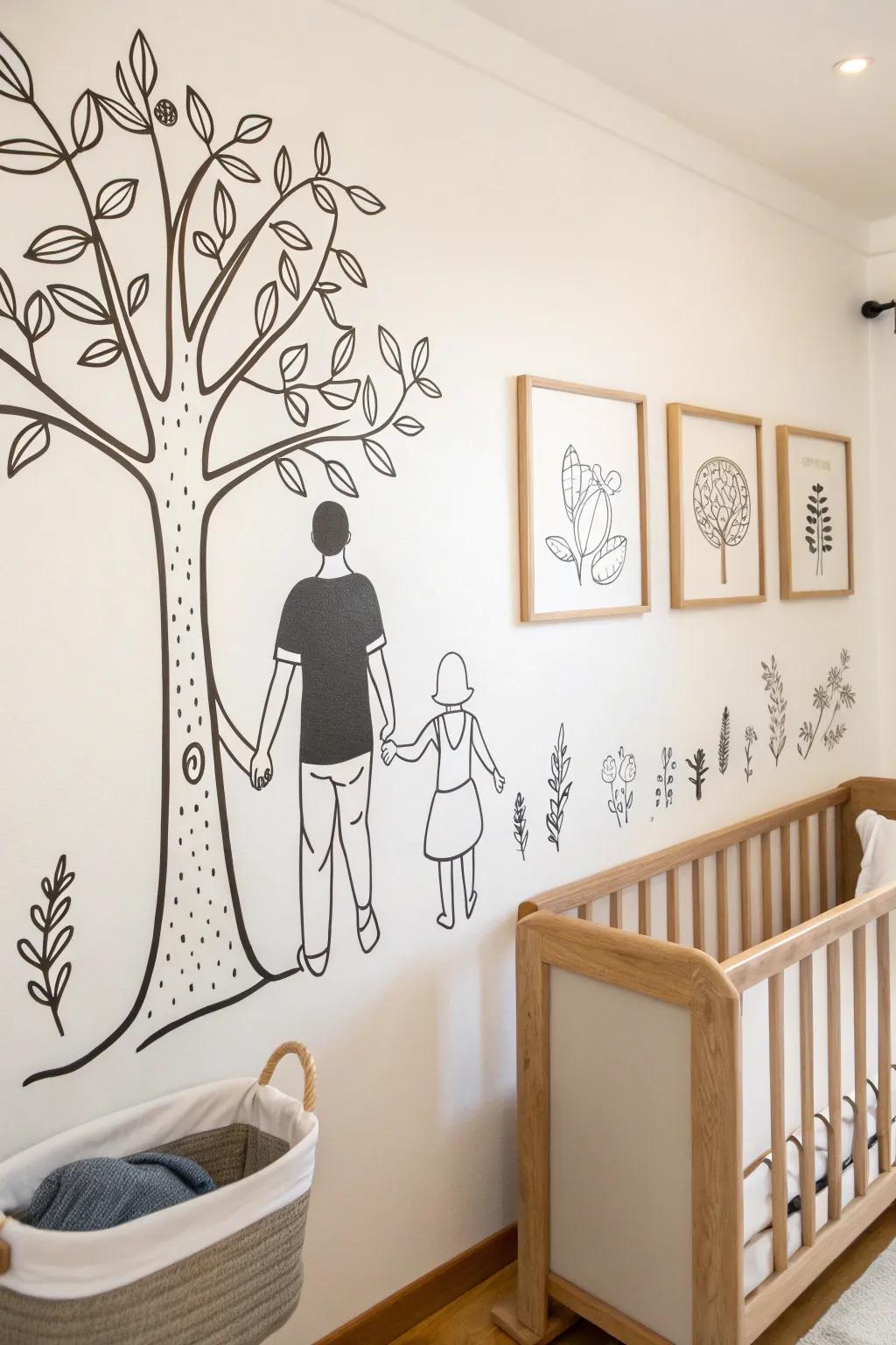 Understated line drawings bring a chic and modern flair.