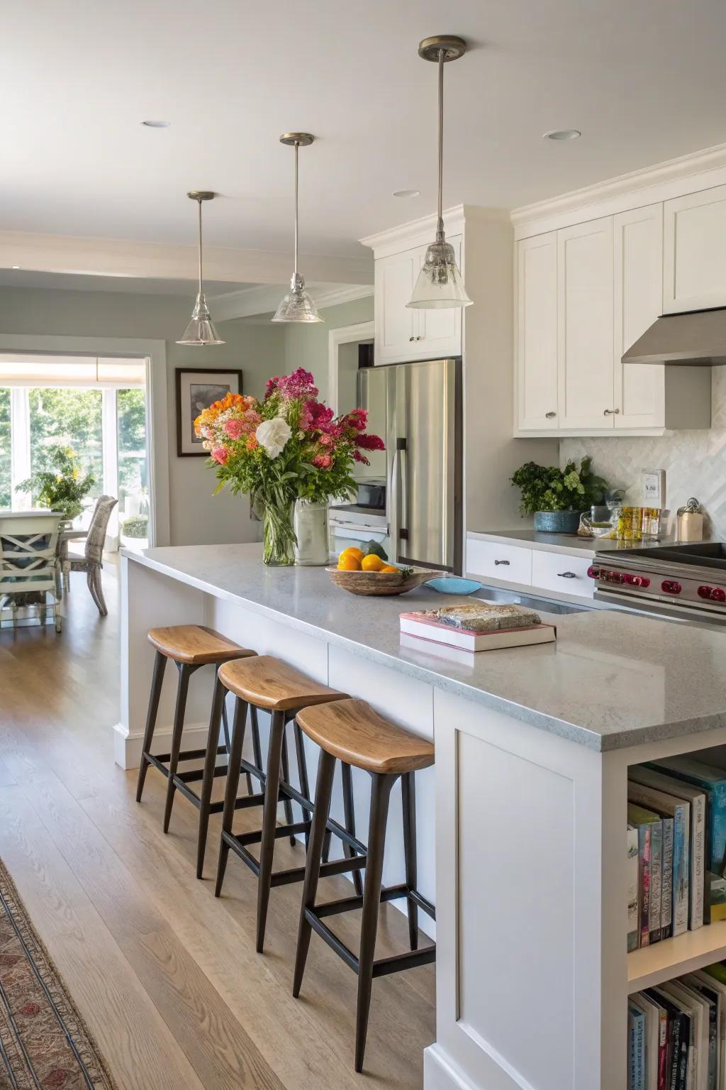 Seating options encourage family and friends to gather around.