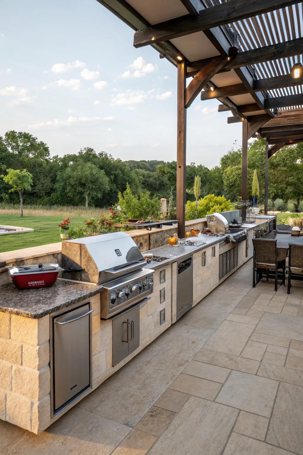 Functional workspace elevates your BBQ experience.