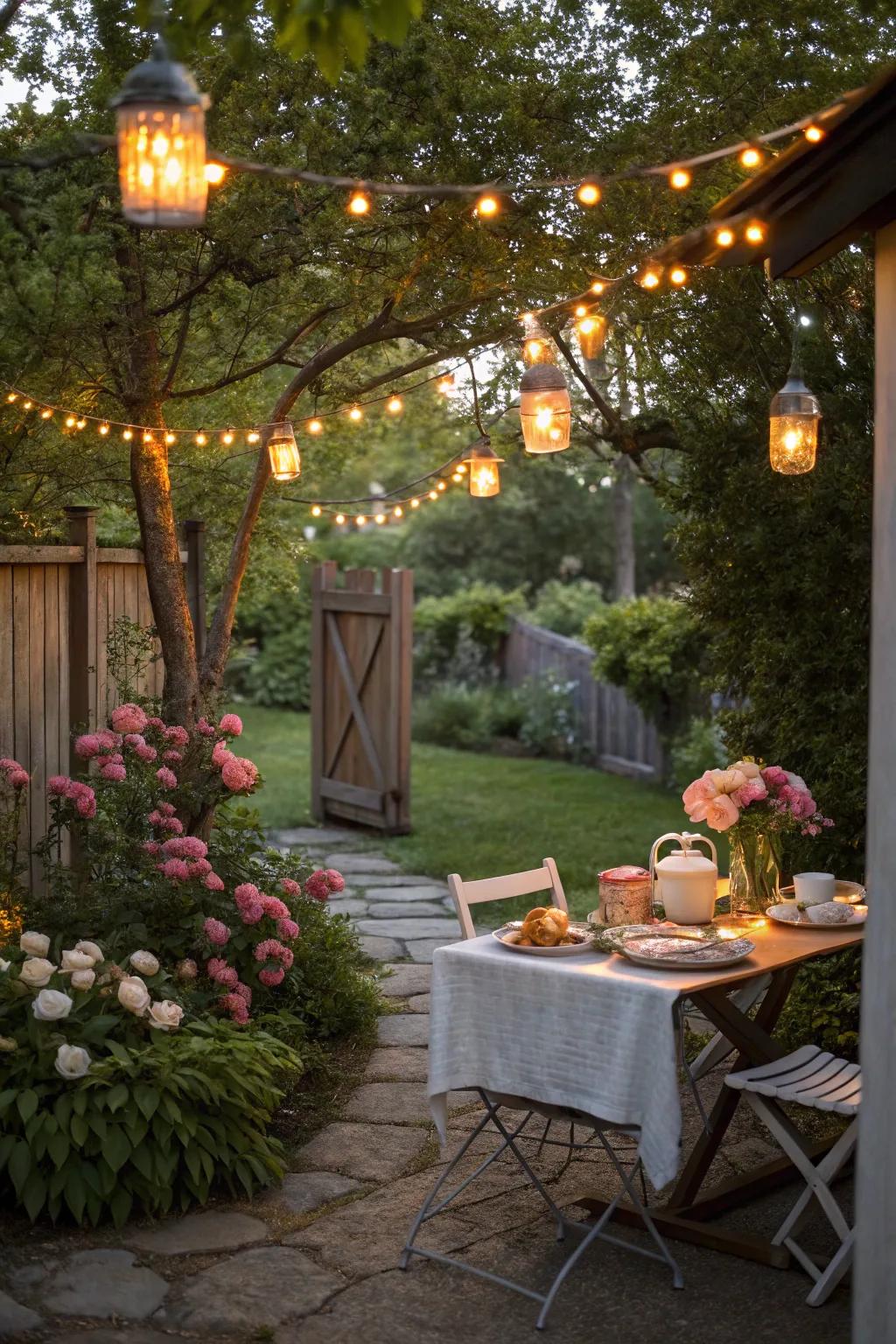 Create a magical setting with soft illumination.