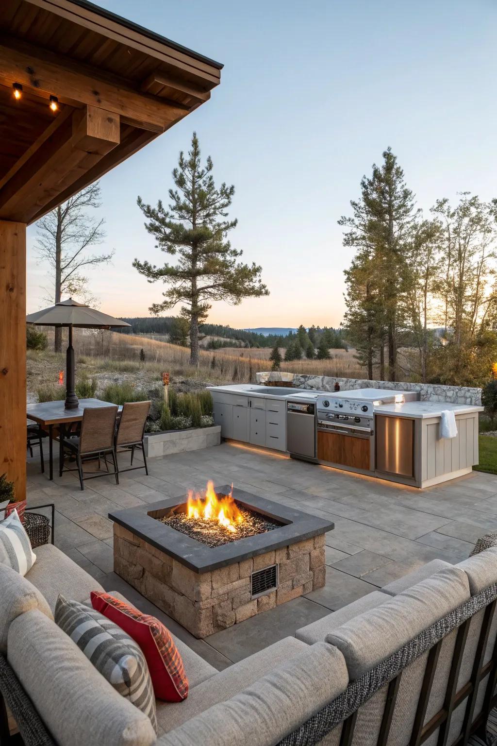 A fire feature can transform your outdoor space into an intimate getaway.
