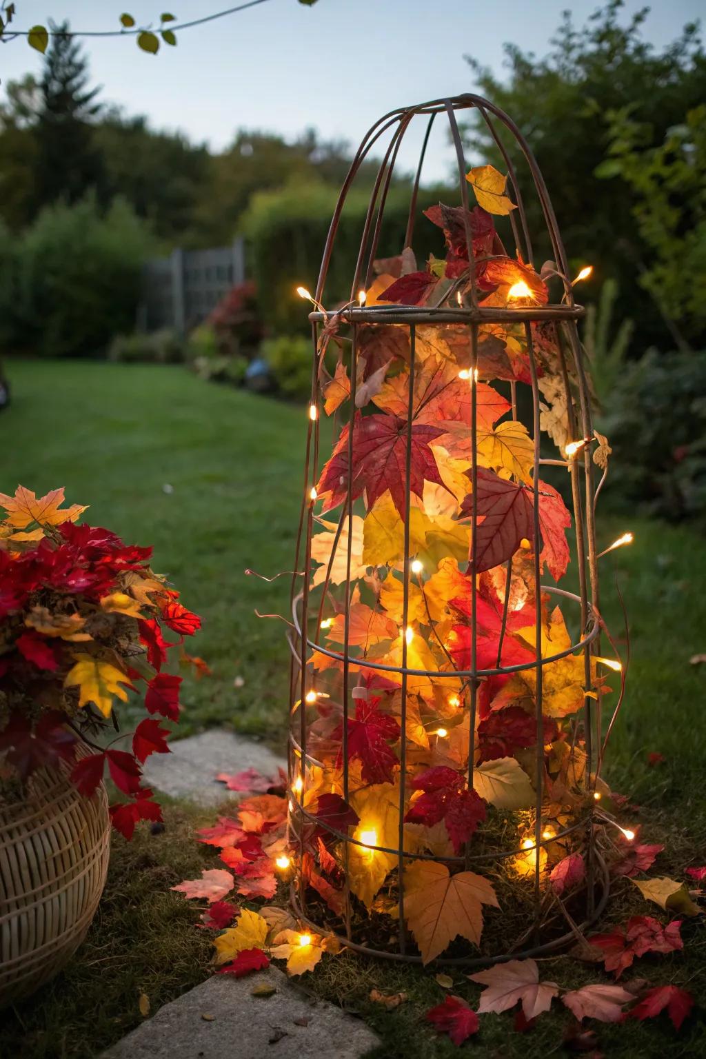 A luminous leaf arbor that honors the splendor of autumn.