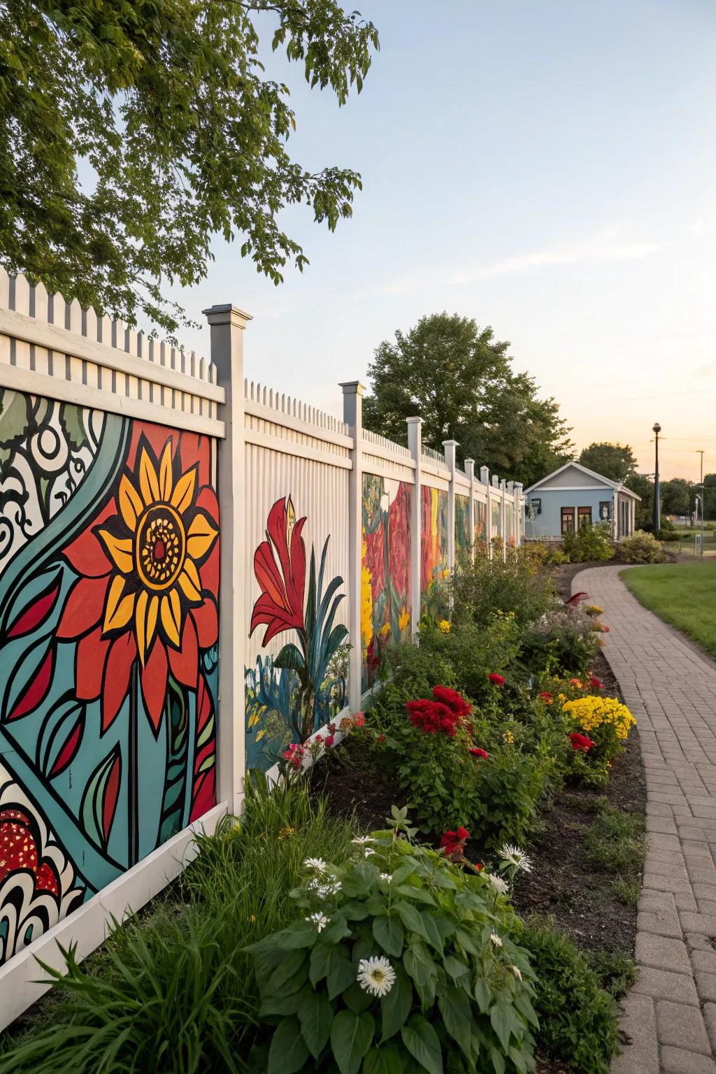 Murals convert <strong>fences</strong> into captivating art displays.” loading=”lazy” class=”pimg”>
	</picture><figcaption>Murals convert <strong>fences</strong> into captivating art displays.</figcaption></figure>
<p>Transform your <strong>fence</strong> into an artistic medium with a <strong>bold mural</strong>. I’ve noticed that a colorful piece of art can inject energy into an area and leave a lasting impression.</p>
<h3>Might be a good match:</h3>
<ul class=