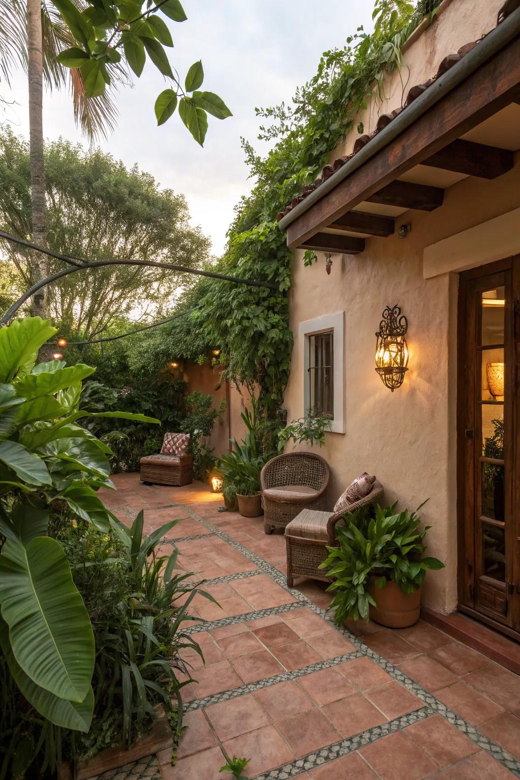 Earth tones create a harmonious blend with nature.