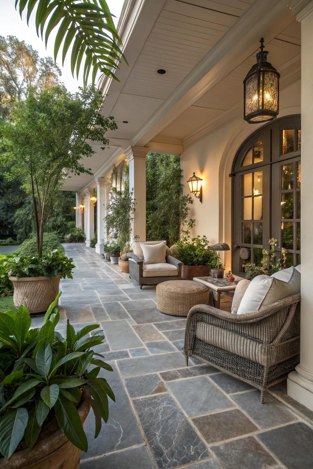 Realize ageless refinement with quarried rock surfacing.