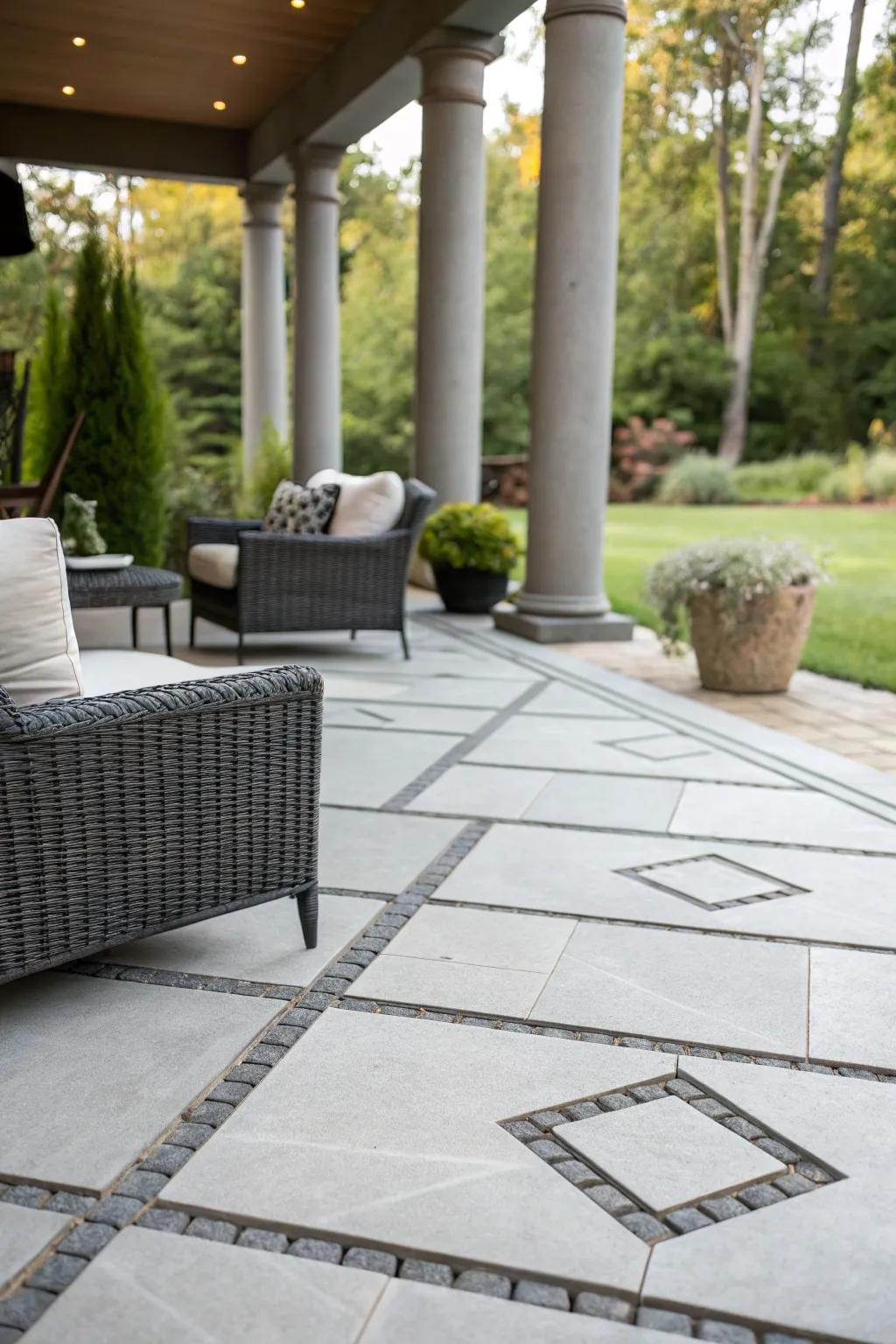 Concrete flats provide a modern, minimalist expression.