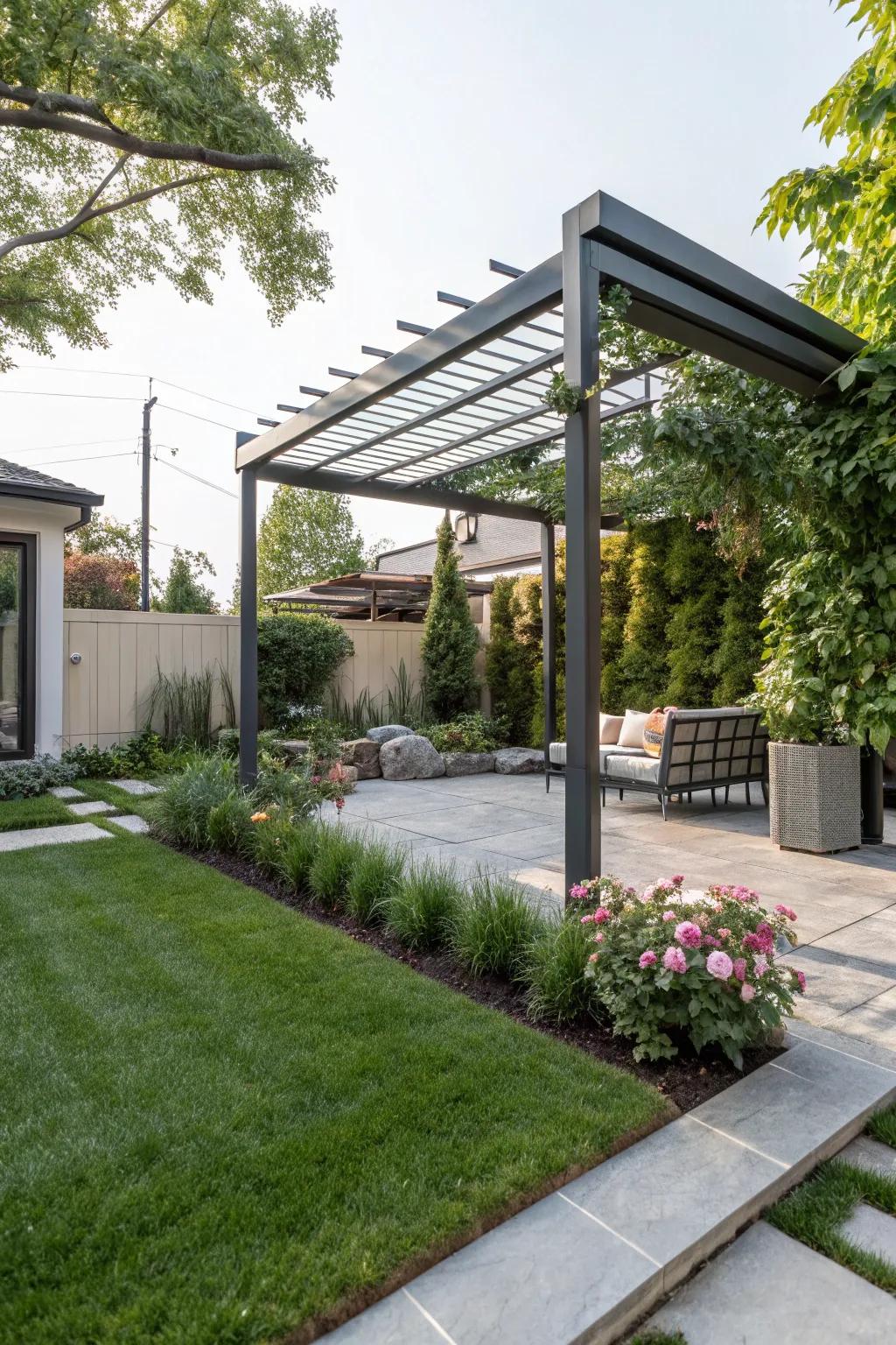 A metal shade offers a stylish, modern aesthetic.