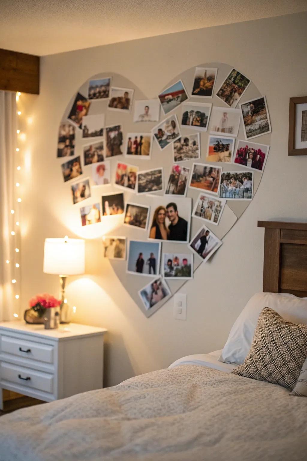 Convey your affection with a love emblem photo display.