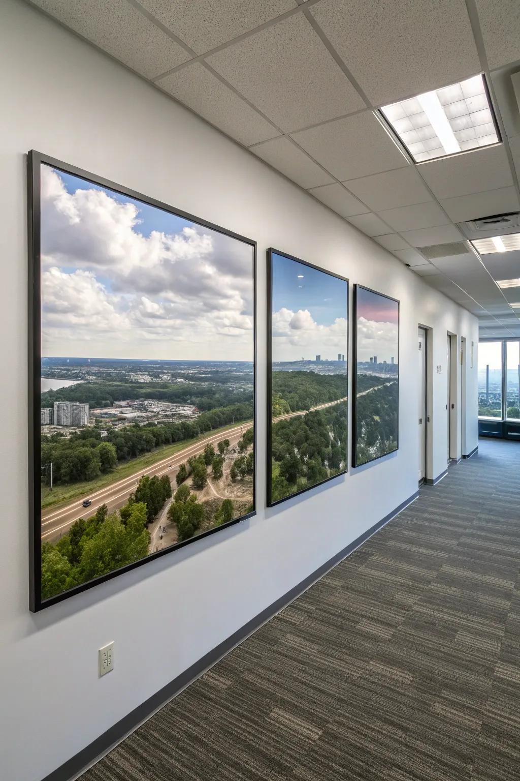 A triptych layout transforms a simple photo into an art piece.