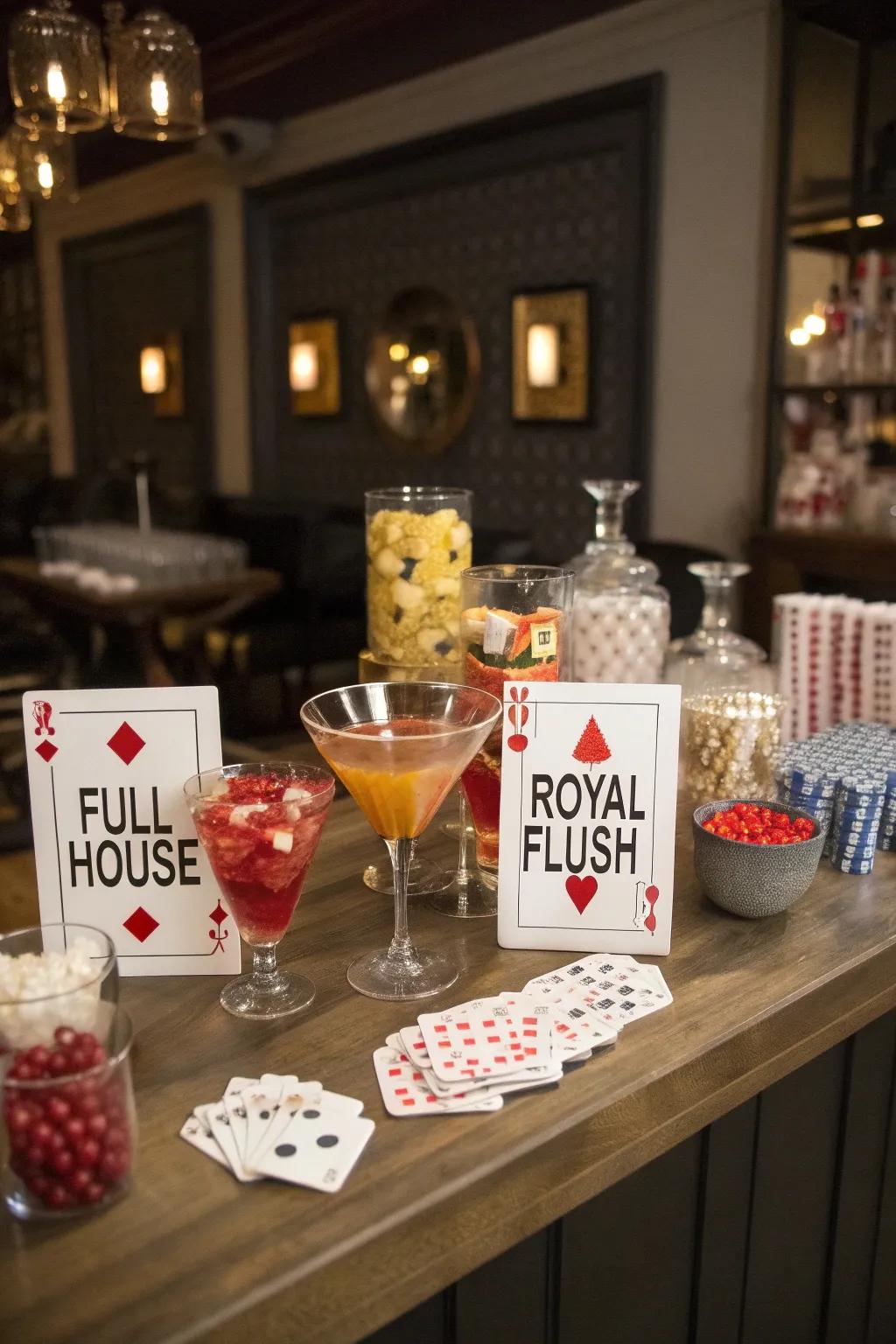 Socialize and blend at your custom poker drink station.