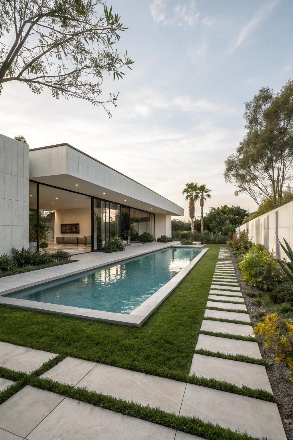 Geometric shapes add a contemporary edge to your pool design.